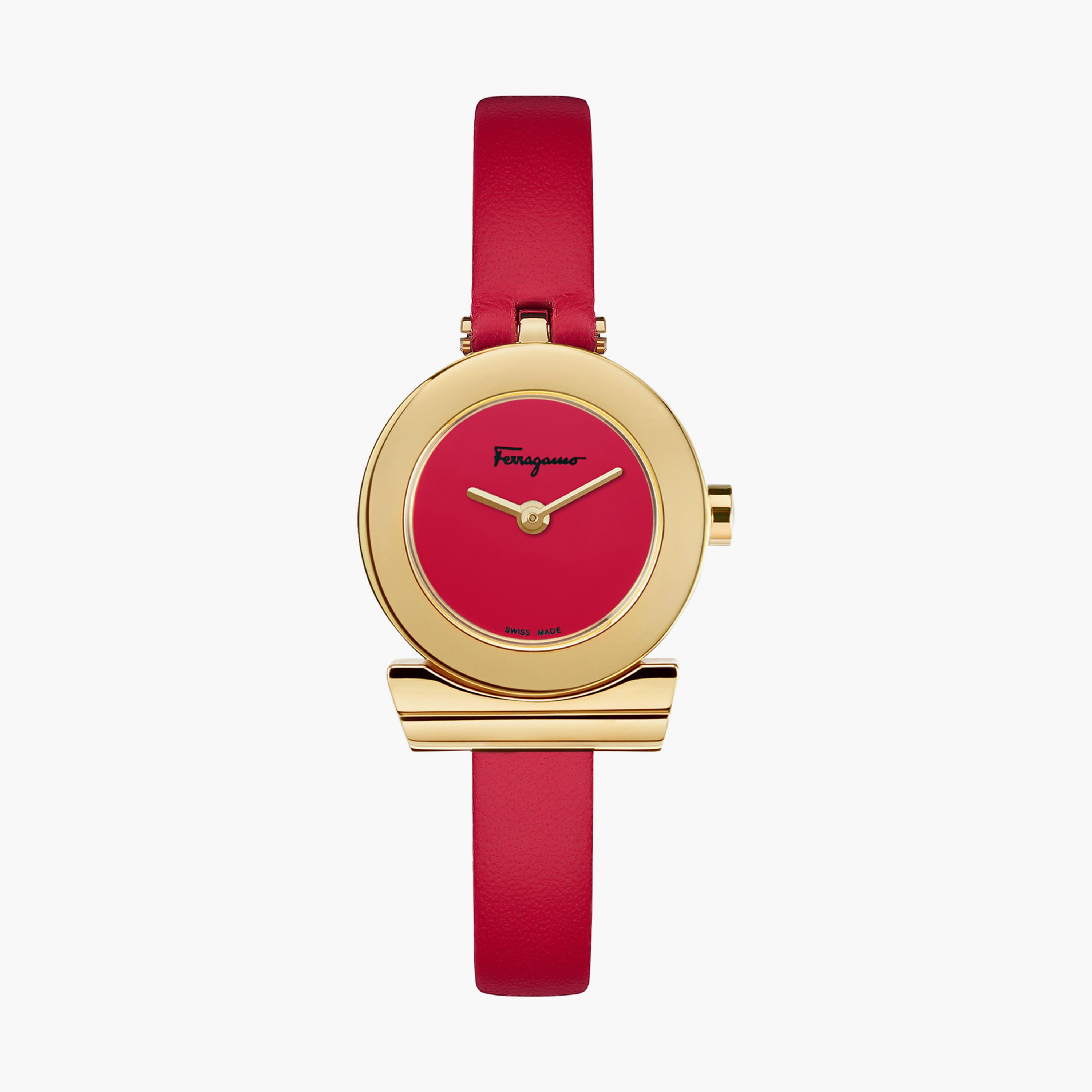 SF4300218 | ساعة سالفاتور فيراغامو صناعة سويسرية بسوار جلدي احمر ذو أنالوج -women-watchesandjewellery-watches-image-1