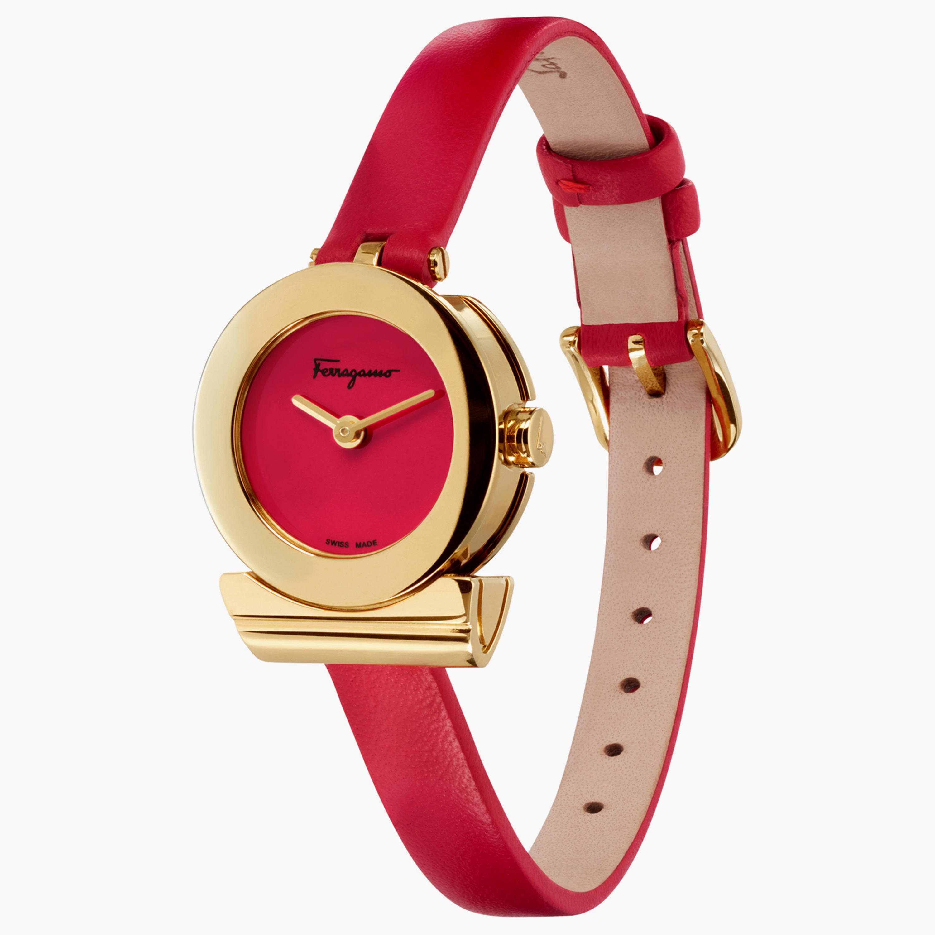 SF4300218 | ساعة سالفاتور فيراغامو صناعة سويسرية بسوار جلدي احمر ذو أنالوج -women-watchesandjewellery-watches-image-2