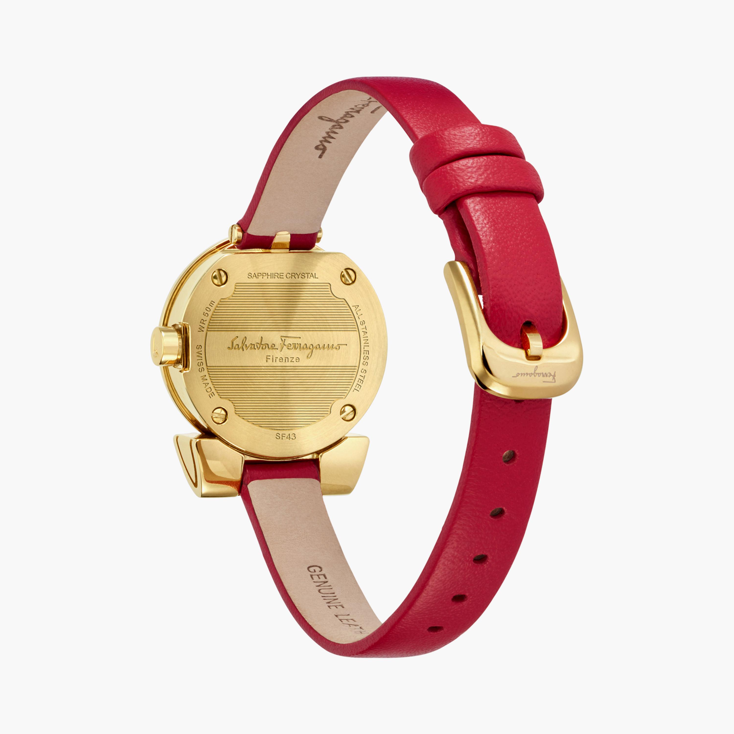  SF4300218 | ساعة سالفاتور فيراغامو صناعة سويسرية بسوار جلدي احمر ذو أنالوج -women-watchesandjewellery-watches-image-3