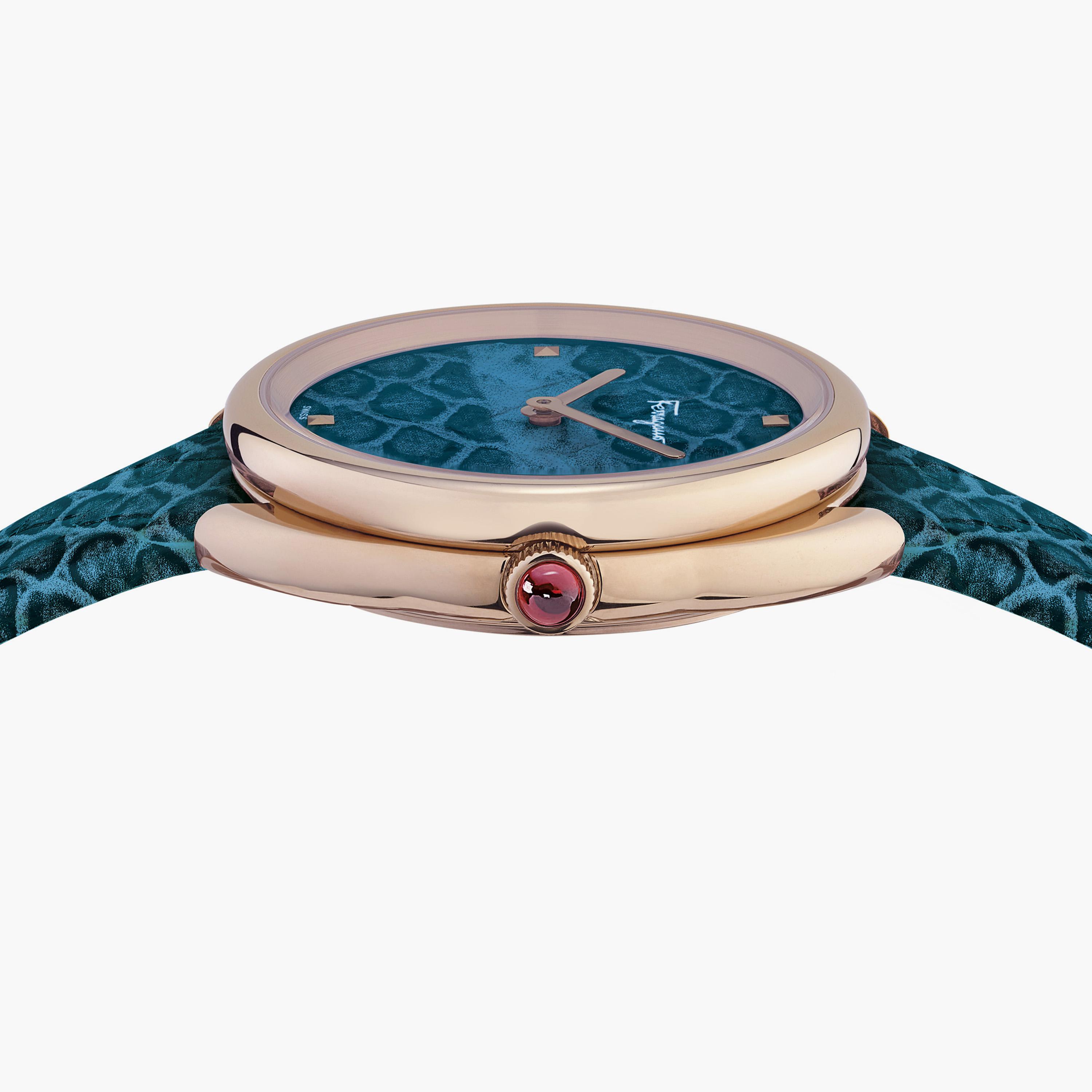  SFAY00319 | ساعة سالفاتور فيراغامو صناعة سويسرية بسوار جلدي ازرق ذو أنالوج للنساء -women-watchesandjewellery-watches-image-2
