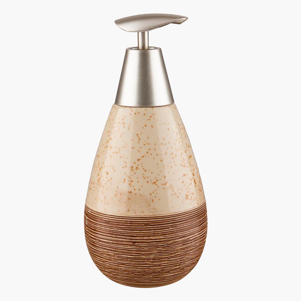 موزع صابون سائل سيراميك من باث بلس - 8.5x18 سم-hbxdecorandfurnishings-bathroomaccessories-bathroomsets-image-1