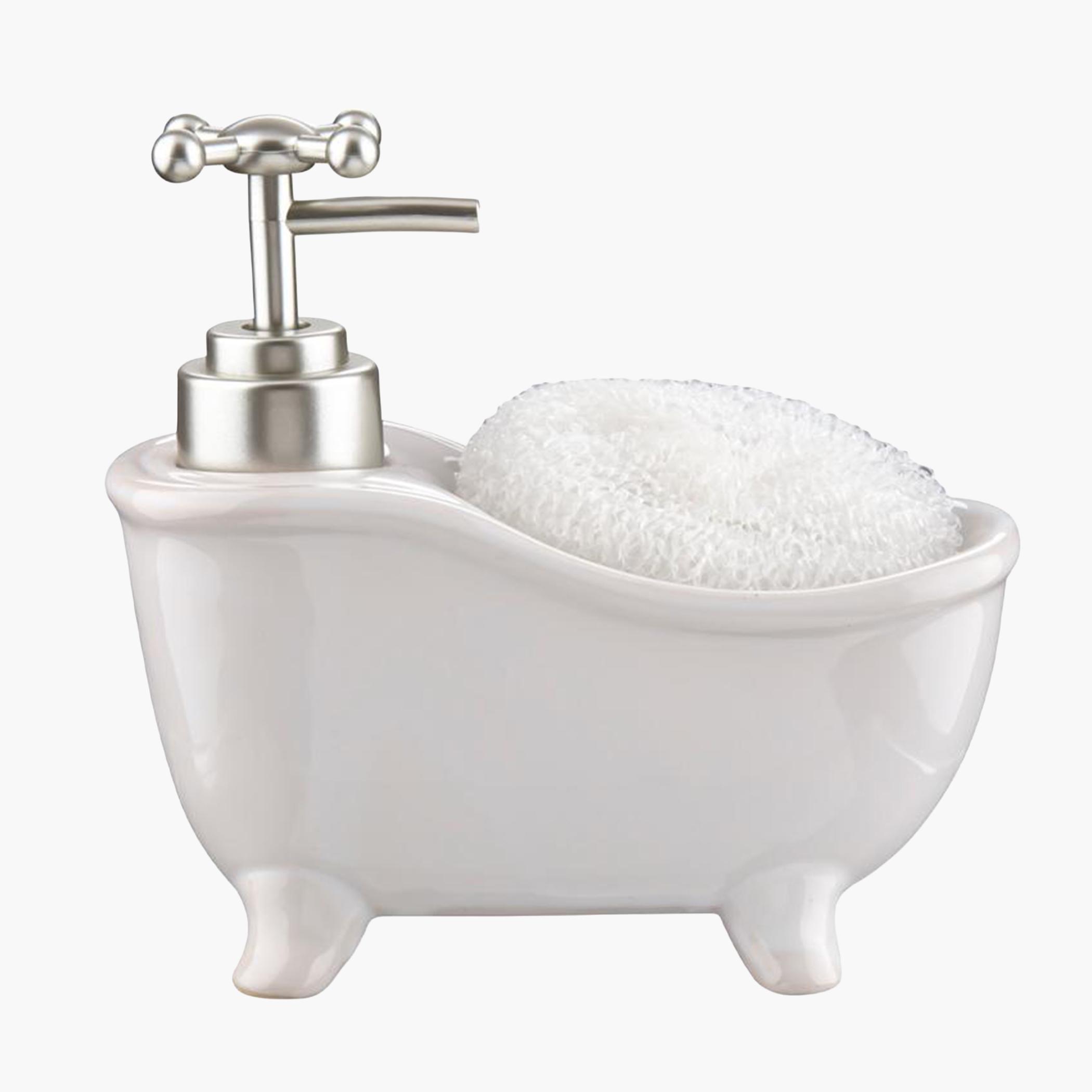 موزع صابون سيراميك من باث بلس - 13x13 سم-hbxdecorandfurnishings-bathroomaccessories-bathroomsets-image-1