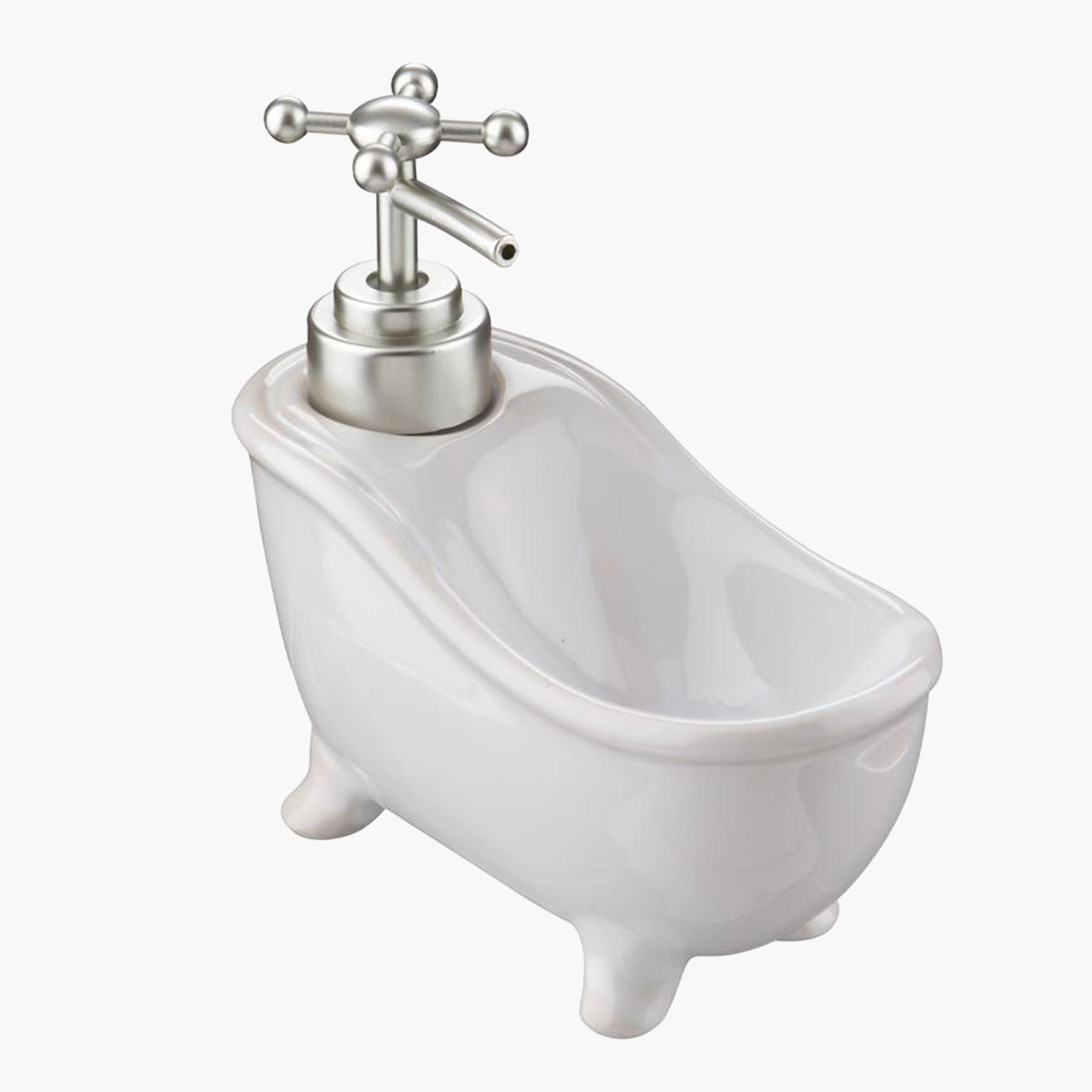 موزع صابون سيراميك من باث بلس - 13x13 سم-hbxdecorandfurnishings-bathroomaccessories-bathroomsets-image-3