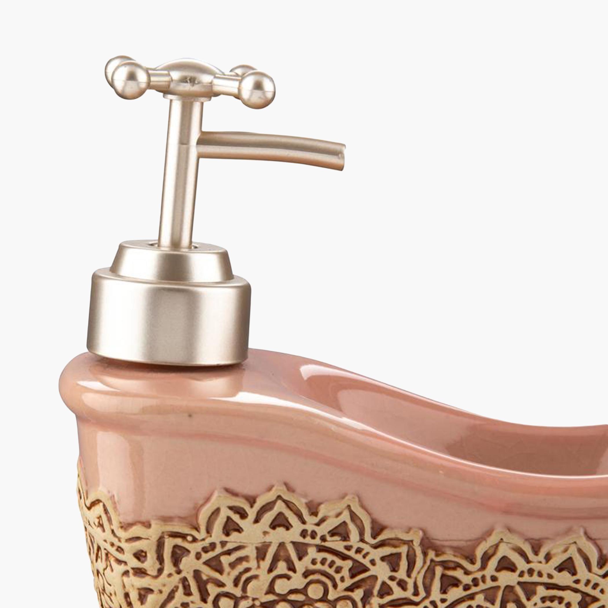 موزع صابون سائل سيراميك من باث بلس - 11.7x13 سم-hbxdecorandfurnishings-bathroomaccessories-bathroomsets-image-2