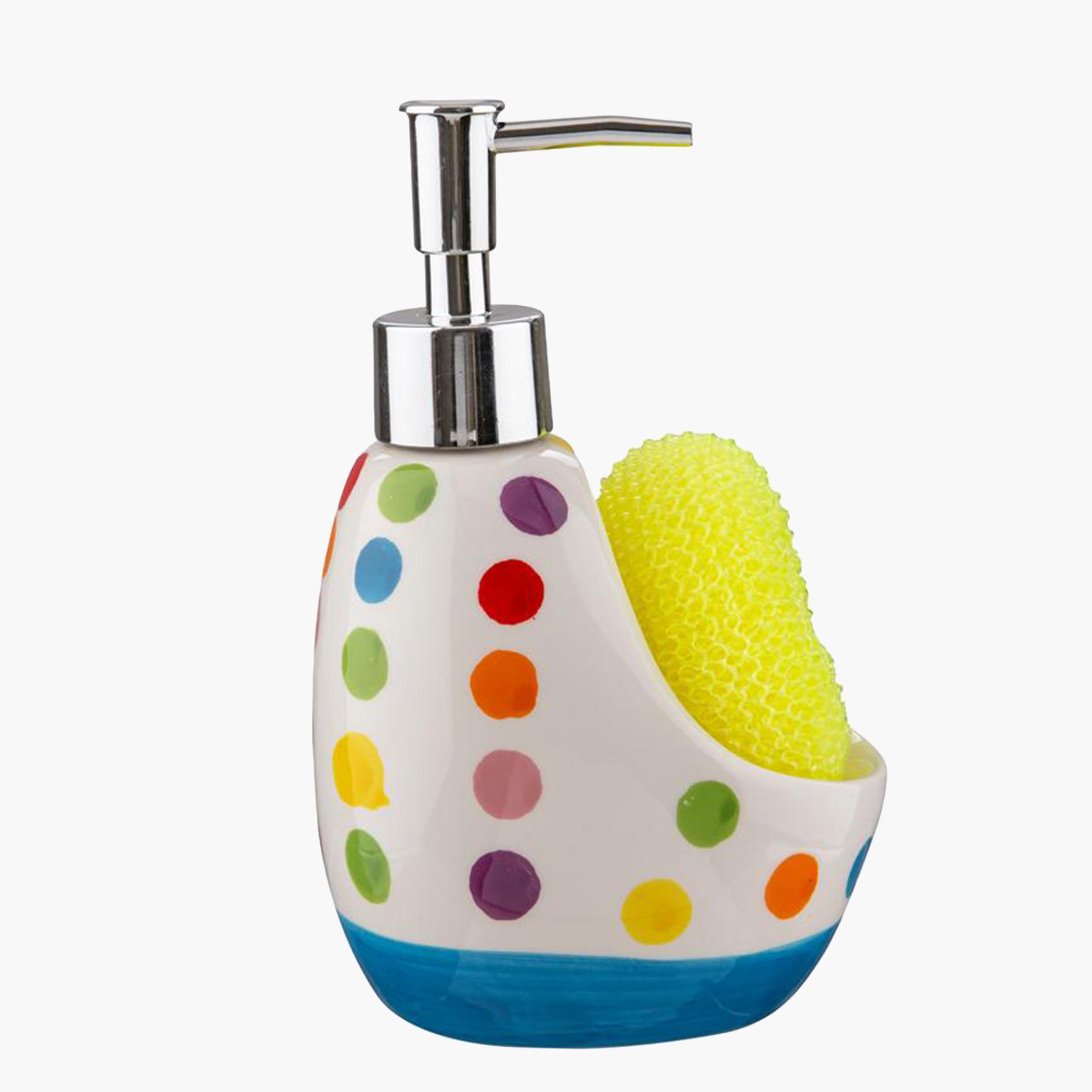 موزع صابون سائل سيراميك من باث بلس - 16.9x7.7 سم-hbxdecorandfurnishings-bathroomaccessories-bathroomsets-image-1