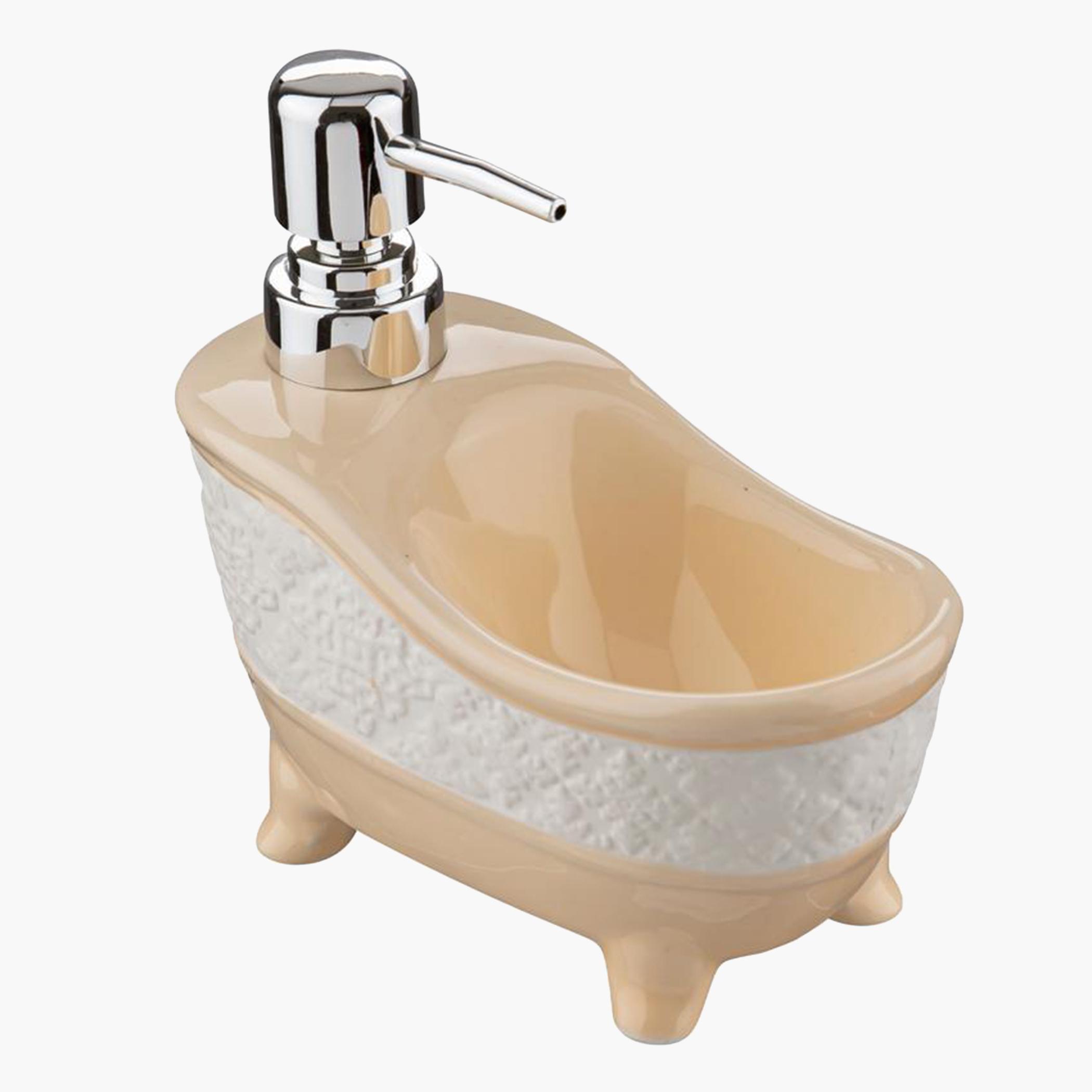 موزع صابون سائل سيراميك من باث بلس - 14.8x13 سم-hbxdecorandfurnishings-bathroomaccessories-bathroomsets-image-2