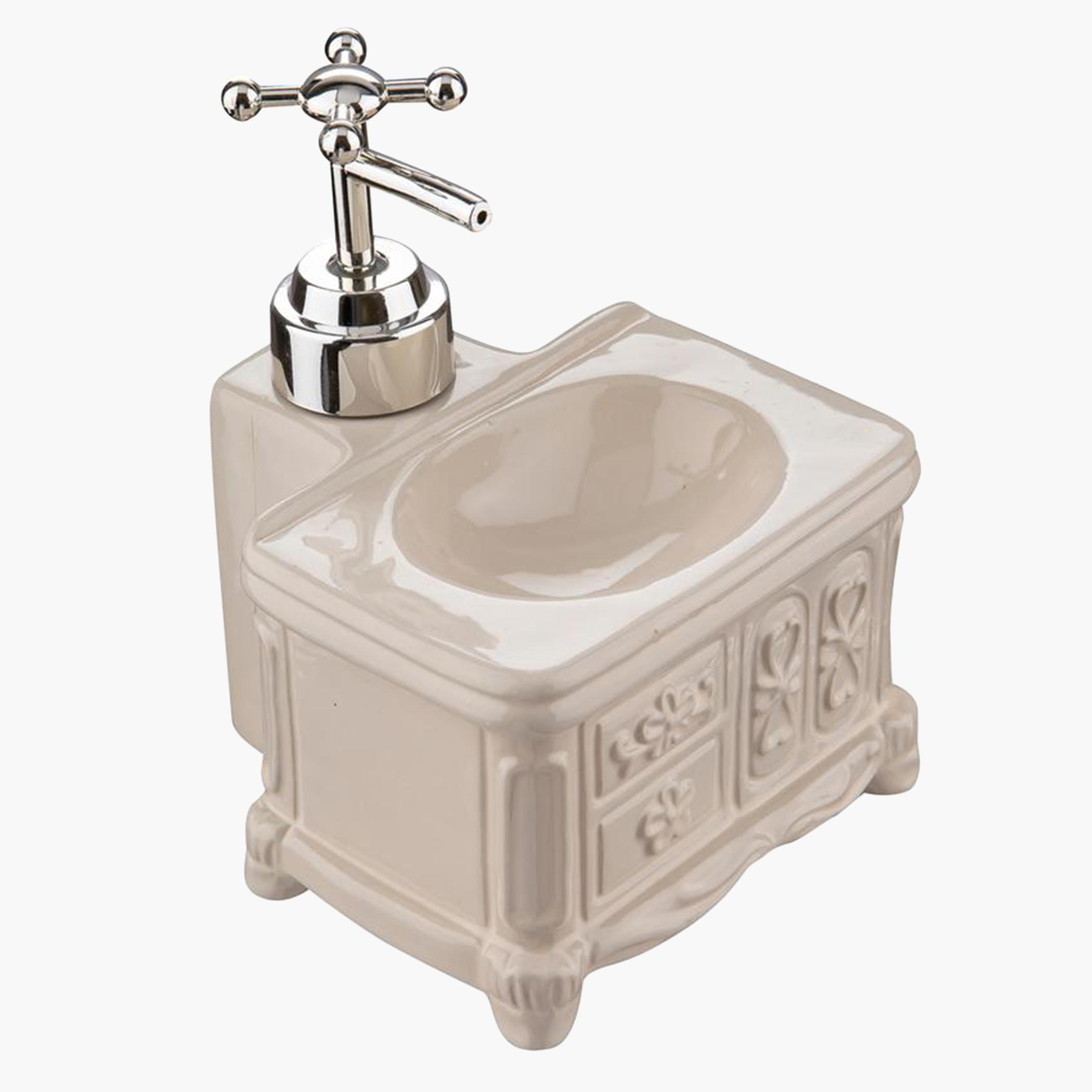 موزع صابون سيراميك من باث بلس - 13.9x10.9 سم-hbxdecorandfurnishings-bathroomaccessories-bathroomsets-image-2