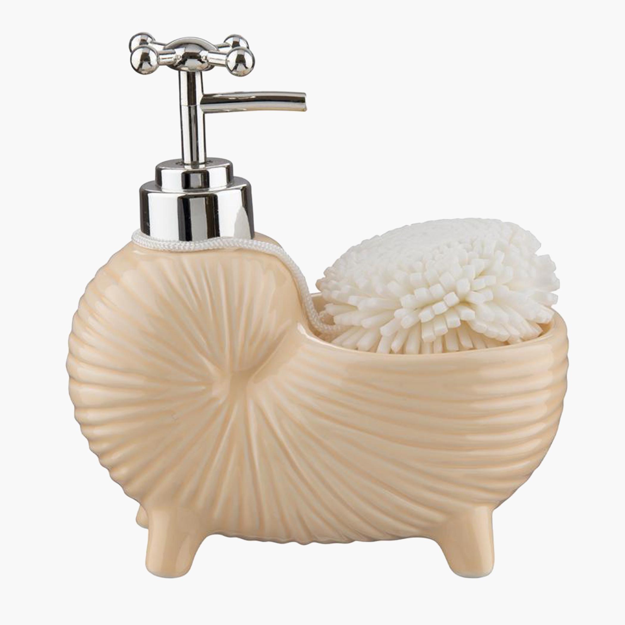 موزع صابون سائل سيراميك من باث بلس - 14.6x13.3 سم-hbxdecorandfurnishings-bathroomaccessories-bathroomsets-image-1