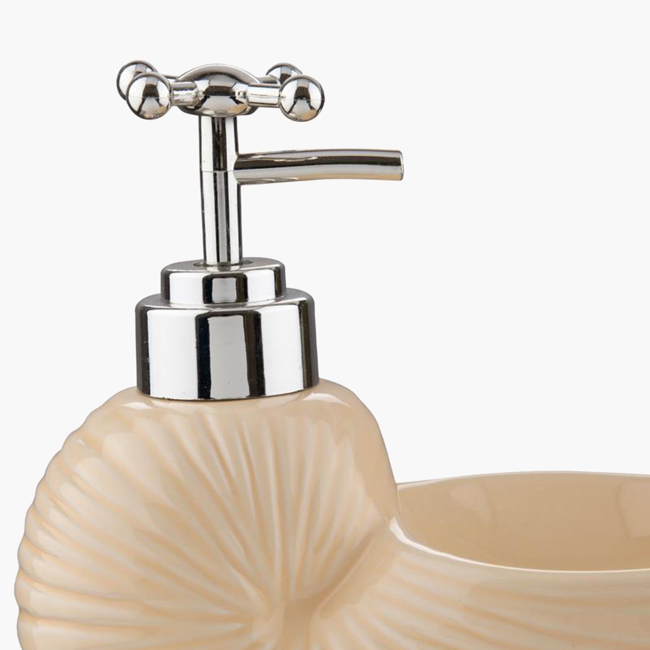 موزع صابون سائل سيراميك من باث بلس - 14.6x13.3 سم-hbxdecorandfurnishings-bathroomaccessories-bathroomsets-image-2