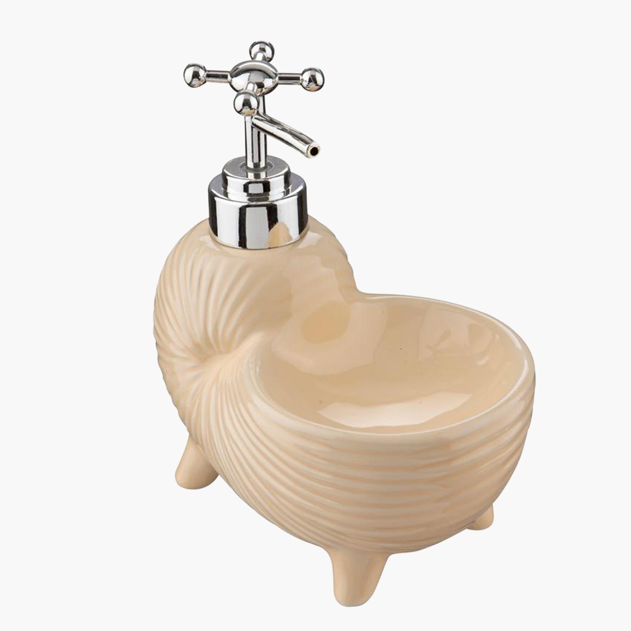 موزع صابون سائل سيراميك من باث بلس - 14.6x13.3 سم-hbxdecorandfurnishings-bathroomaccessories-bathroomsets-image-3