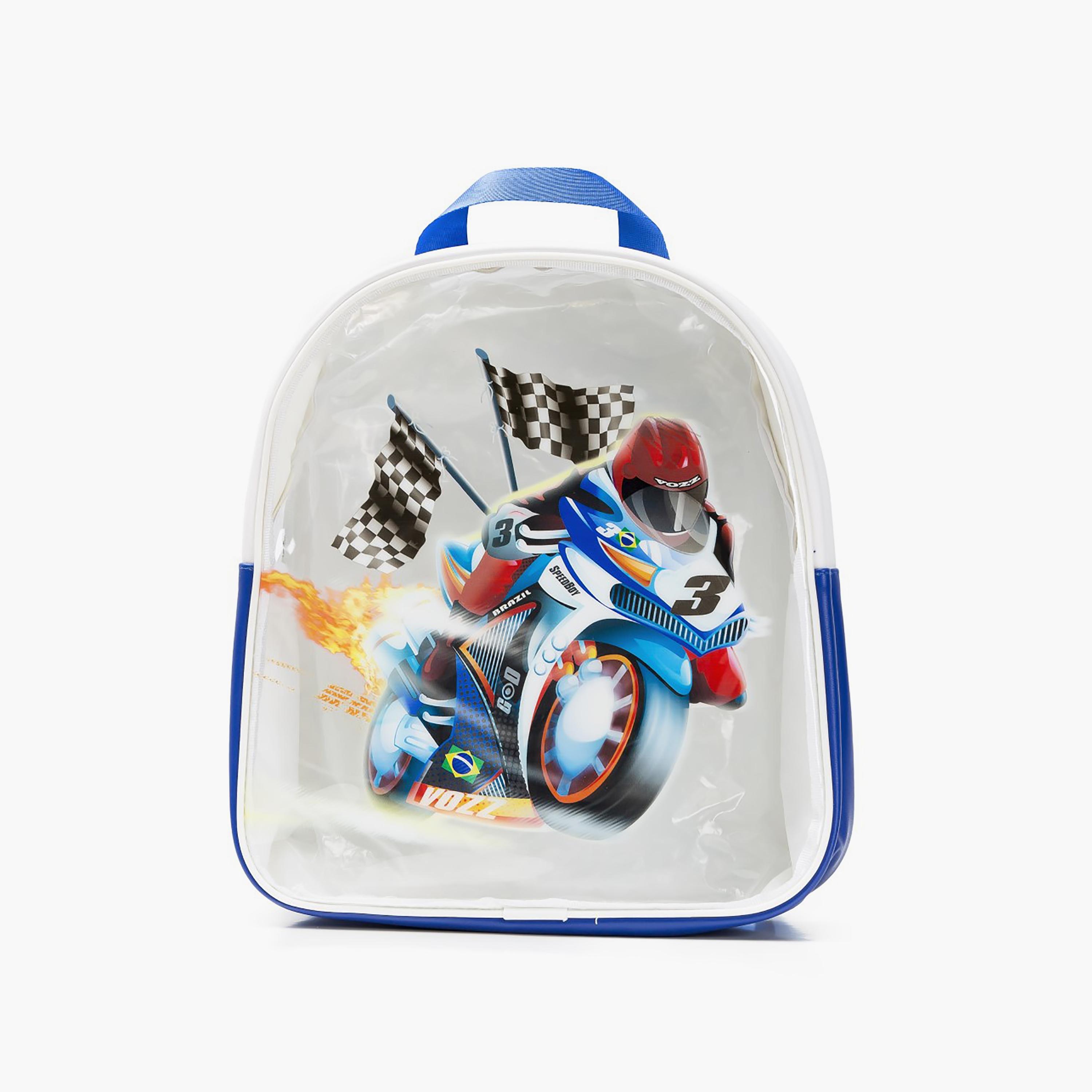 Eazy Kids Beauty Backpack, 11 Inches, 3D Bike, Blue-school-bagsandbackpacks-backpacks-image-1