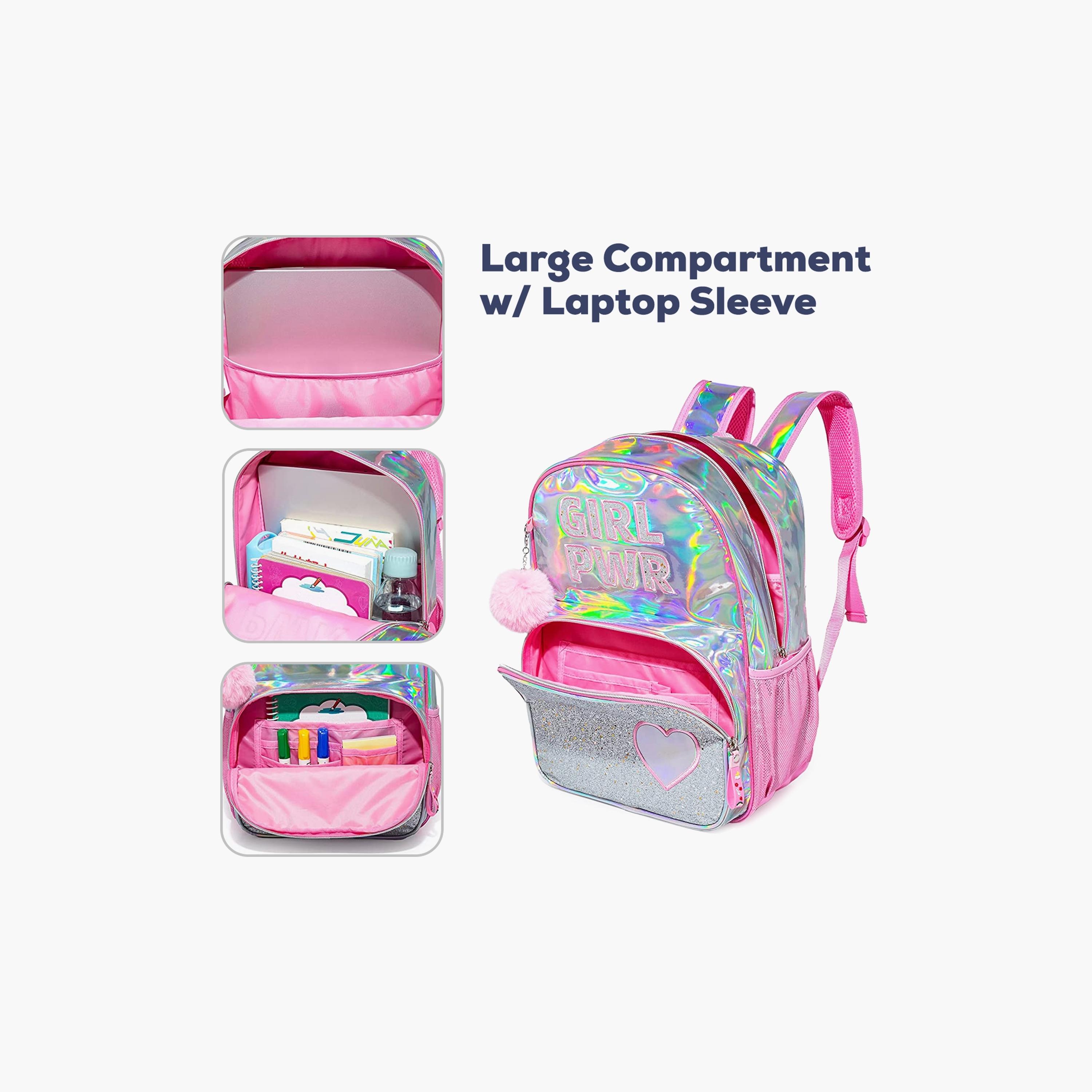 Eazy Kids 4-Piece Back To School Combo, Girl Power-school-bagsandbackpacks-sets-image-4