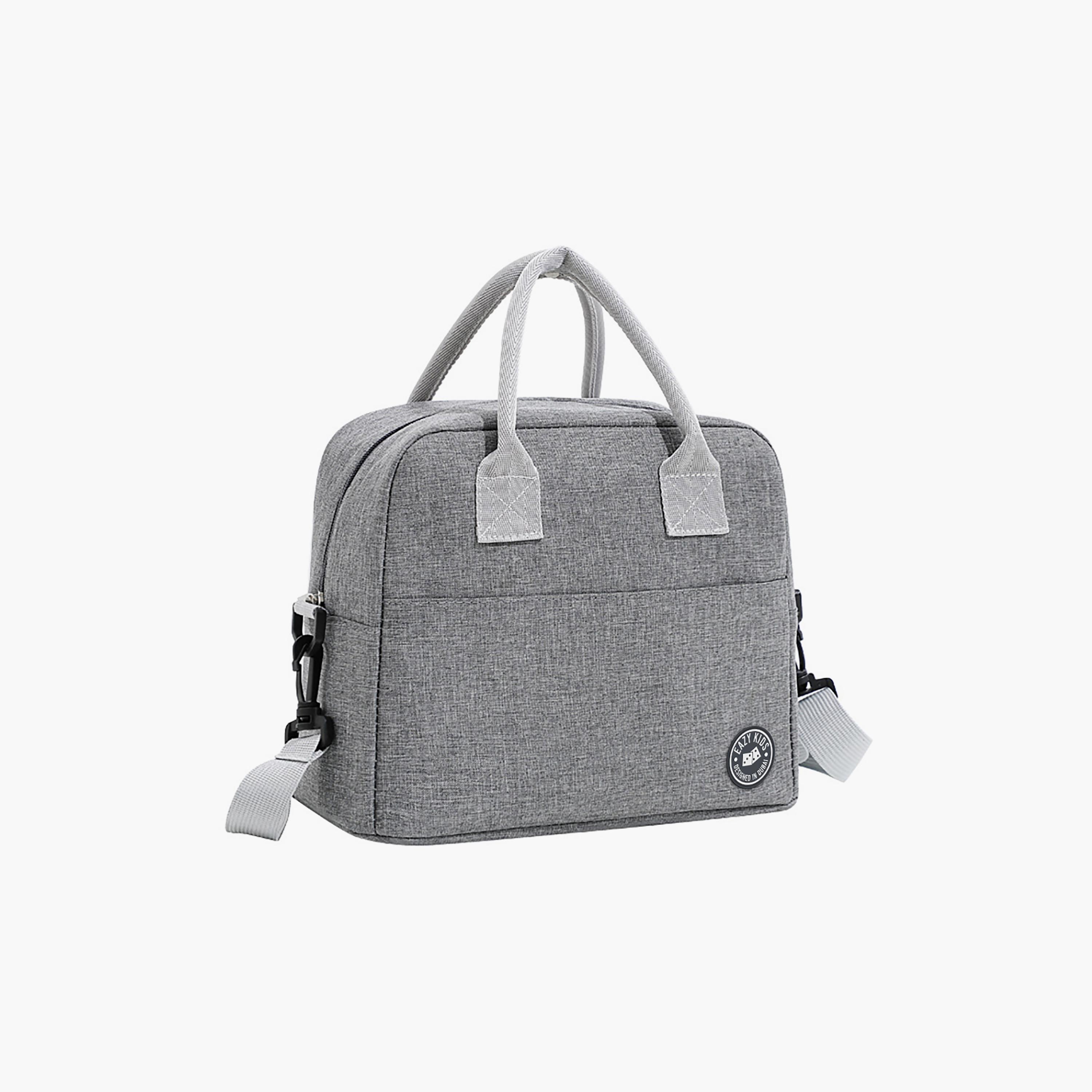 Eazy Kids Unicorn Bento Lunch Box with Lunch Bag, Grey-school-lunchessentials-sets-image-2
