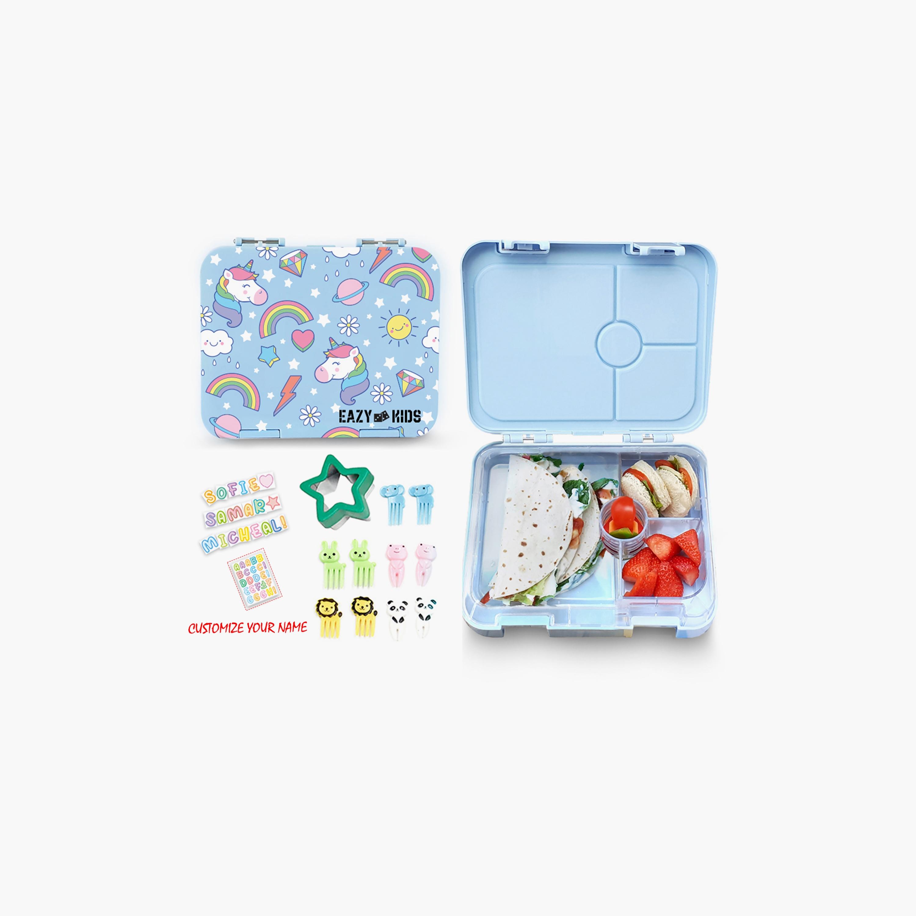 Eazy Kids Unicorn Bento Lunch Box with Lunch Bag-school-lunchessentials-lunchboxes-image-3