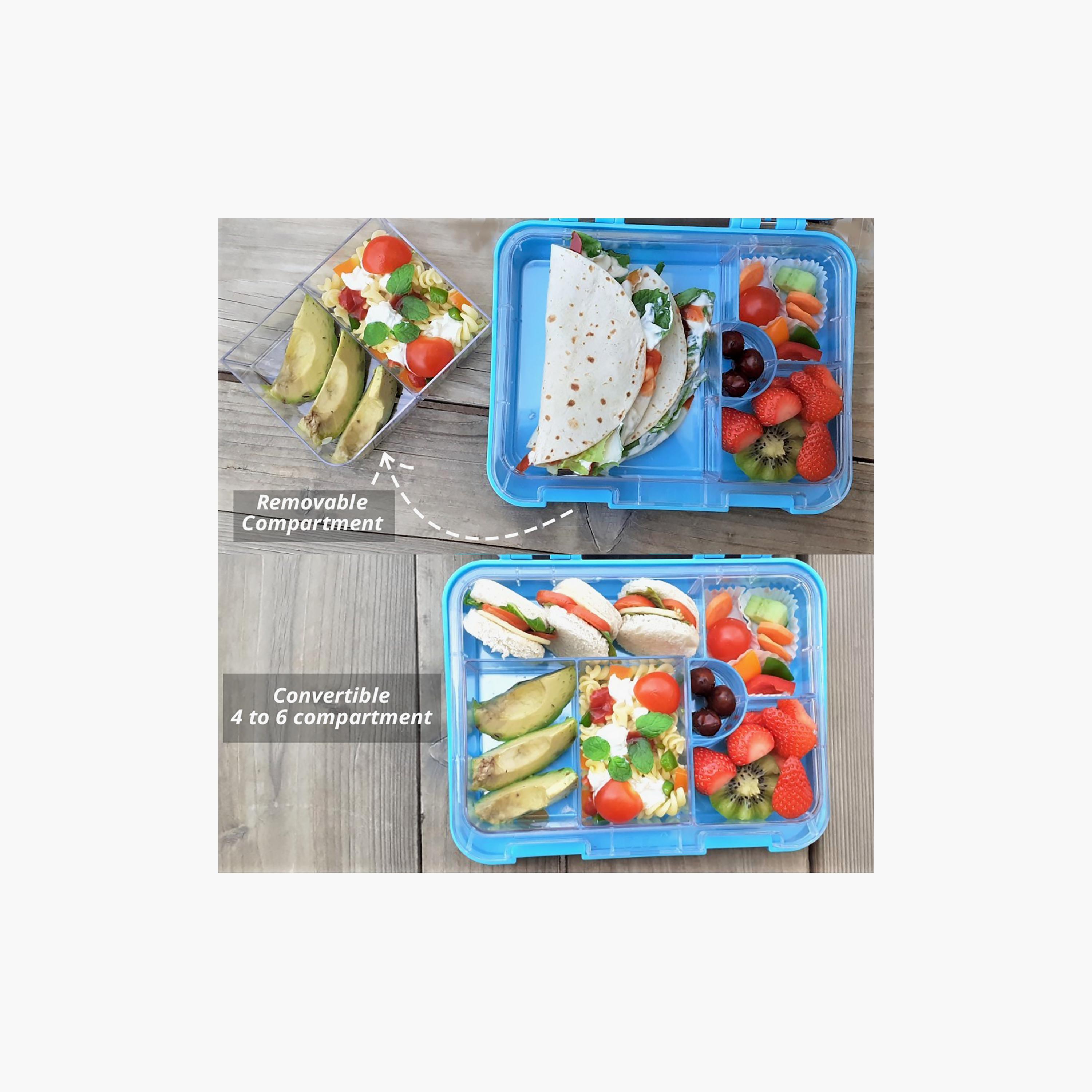Eazy Kids Bento Lunch Box with 2In1 Tritan Water Bottle And Steel Food Jar, Jawsome, Blue-school-lunchessentials-lunchboxes-image-5