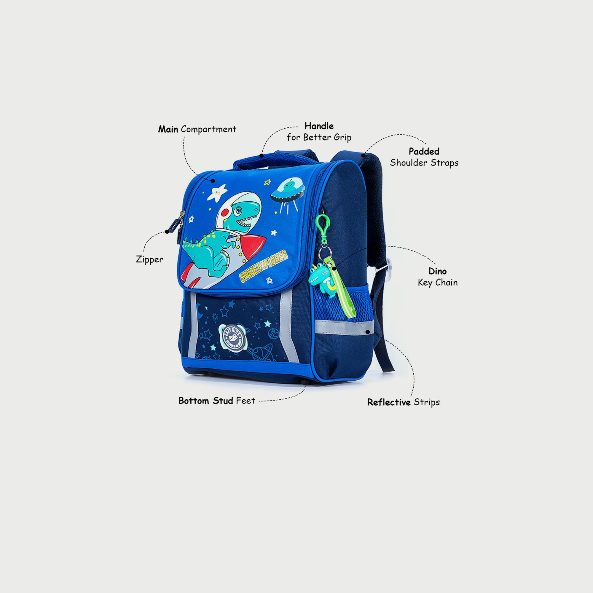 Eazy Kids School Bag with Trolley Dino In Space-school-bagsandbackpacks-trolleybags-image-3