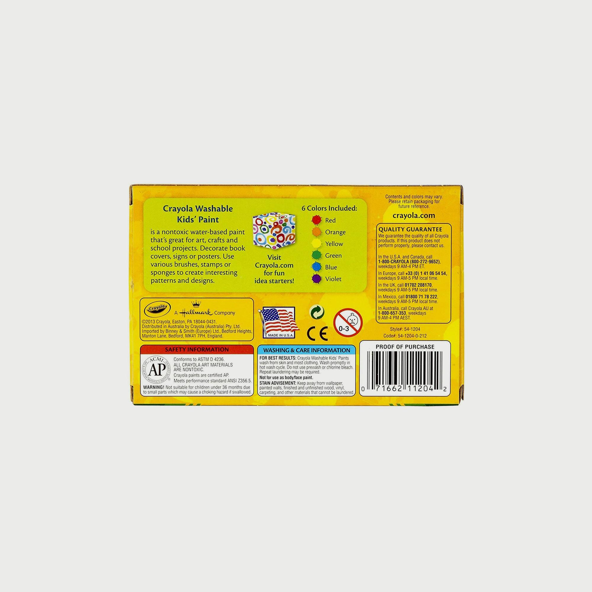 الوان قابلة للغسل بدون غطاء 6 قطع للأطفال من كرايولا-school-artsandcrafts-image-3