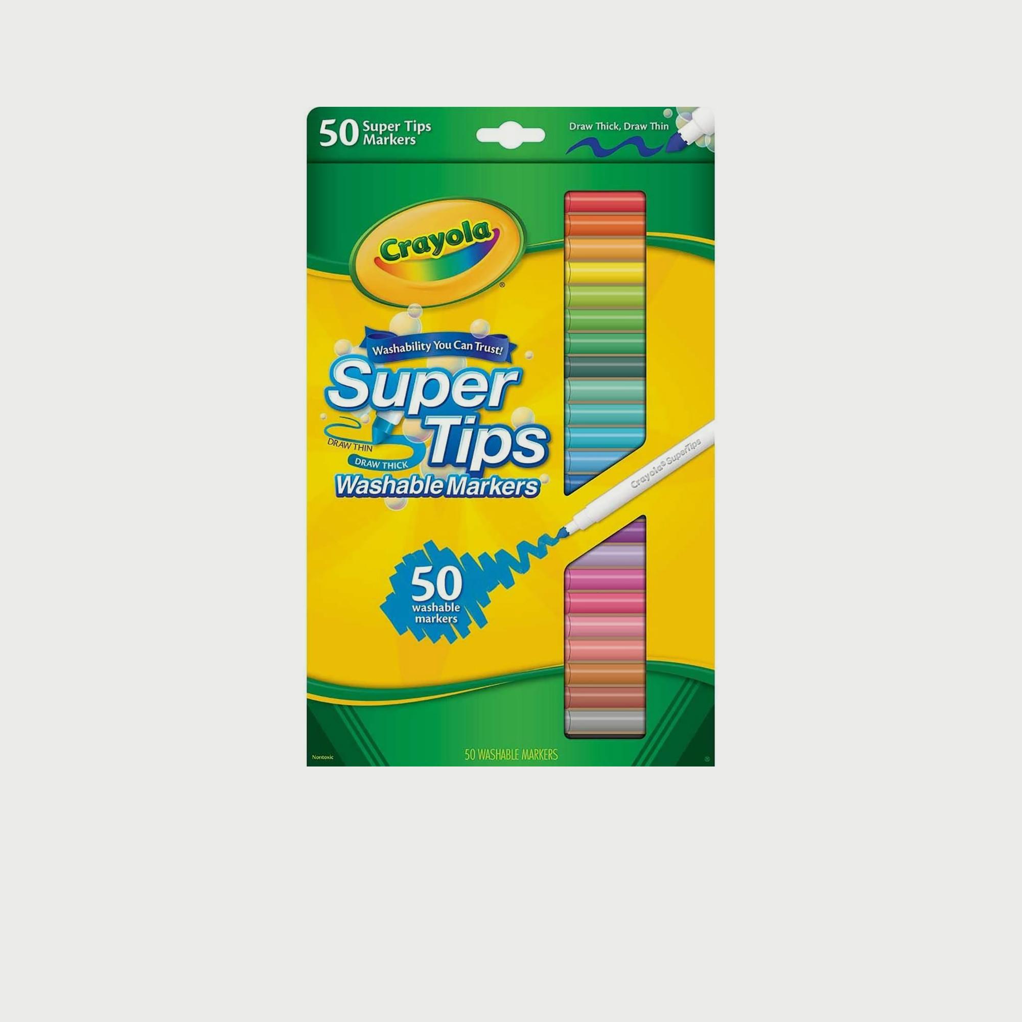 اقلام ماركر قابلة للغسل 50 قطعة سوبر تيبس من كرايولا-school-stationery-sets-image-1