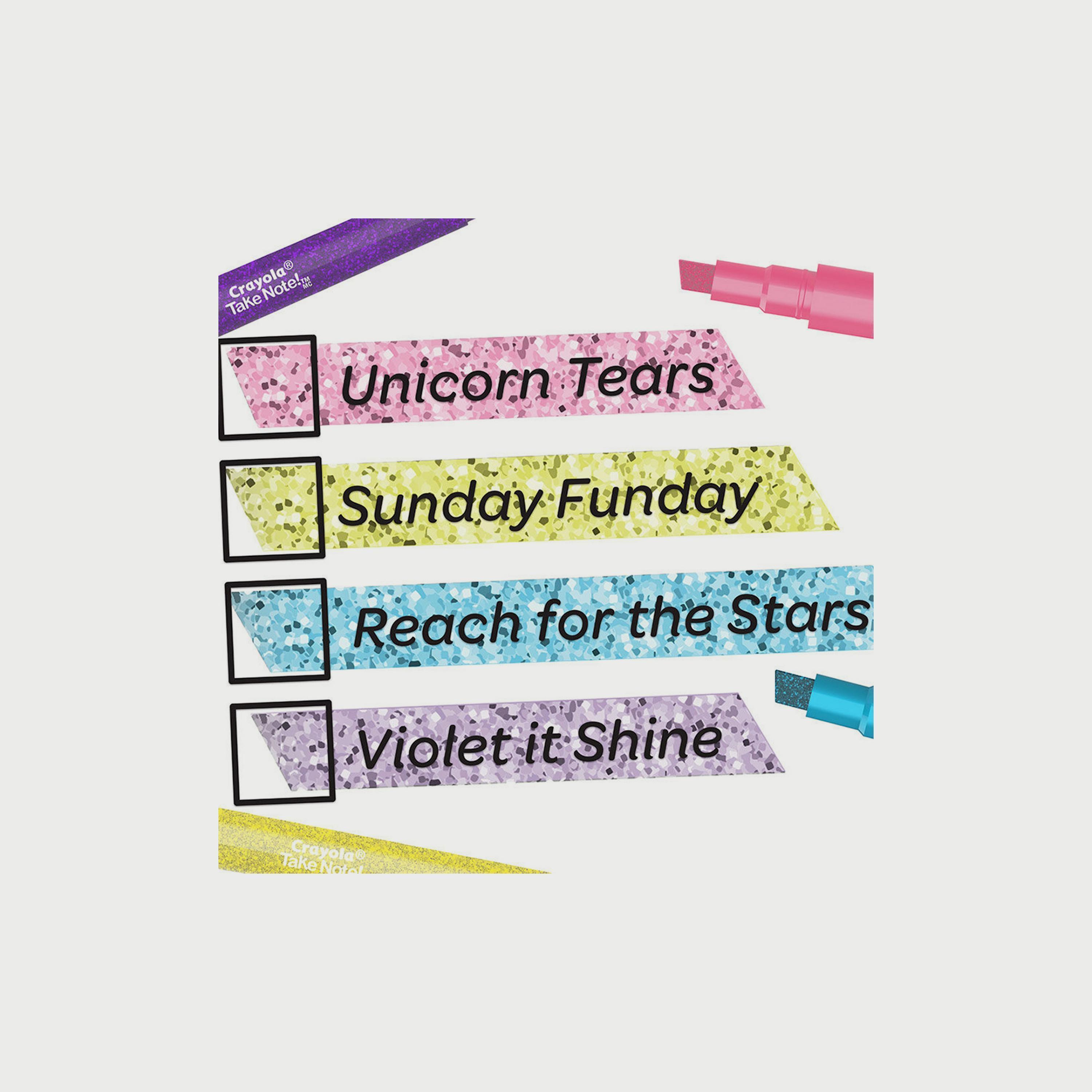 Crayola 4-Piece Take Note! Glitter Highlighters -school-stationery-sets-image-4
