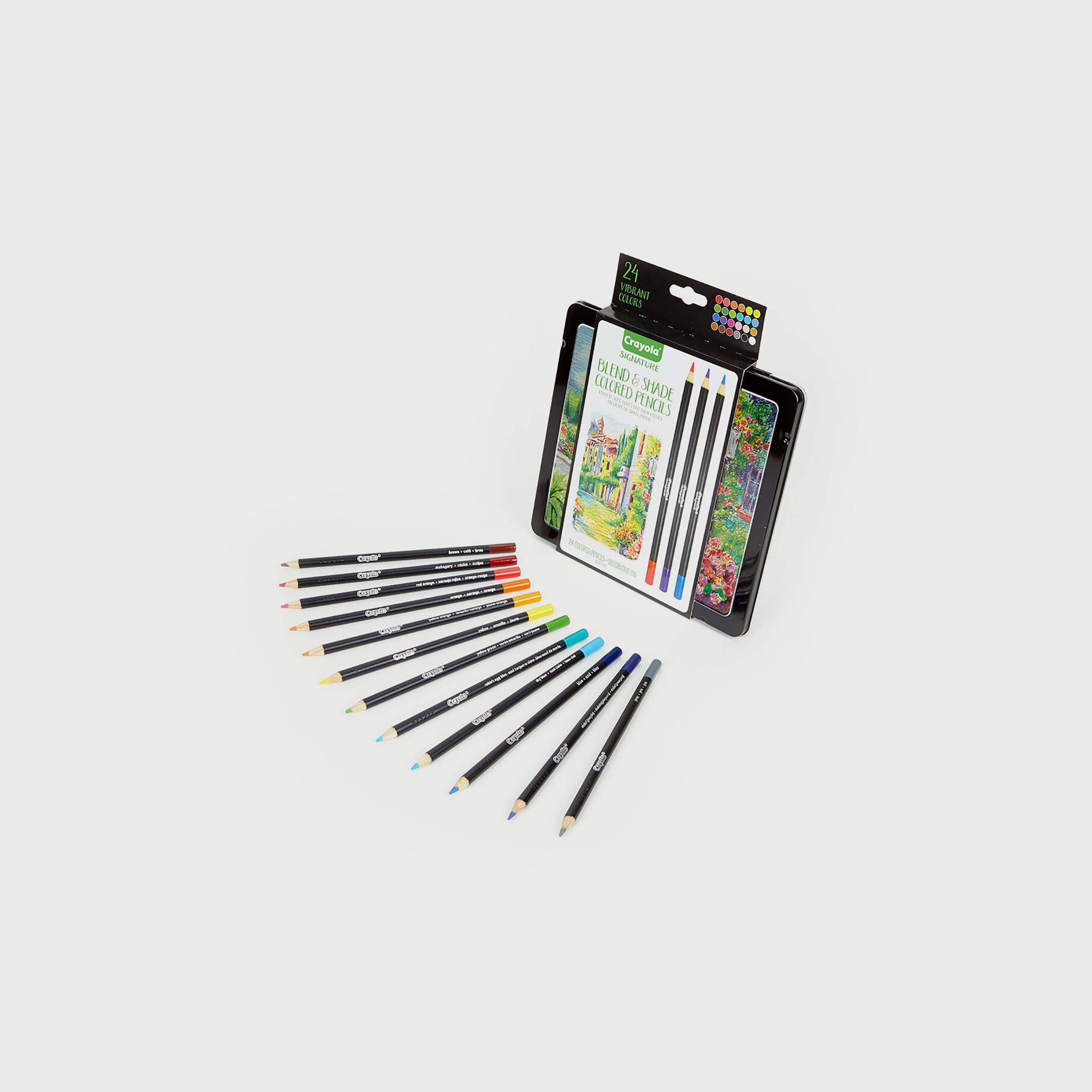 Crayola 24-Piece Signature Blend & Shade Colored Pencils With Tin -school-stationery-sets-image-1