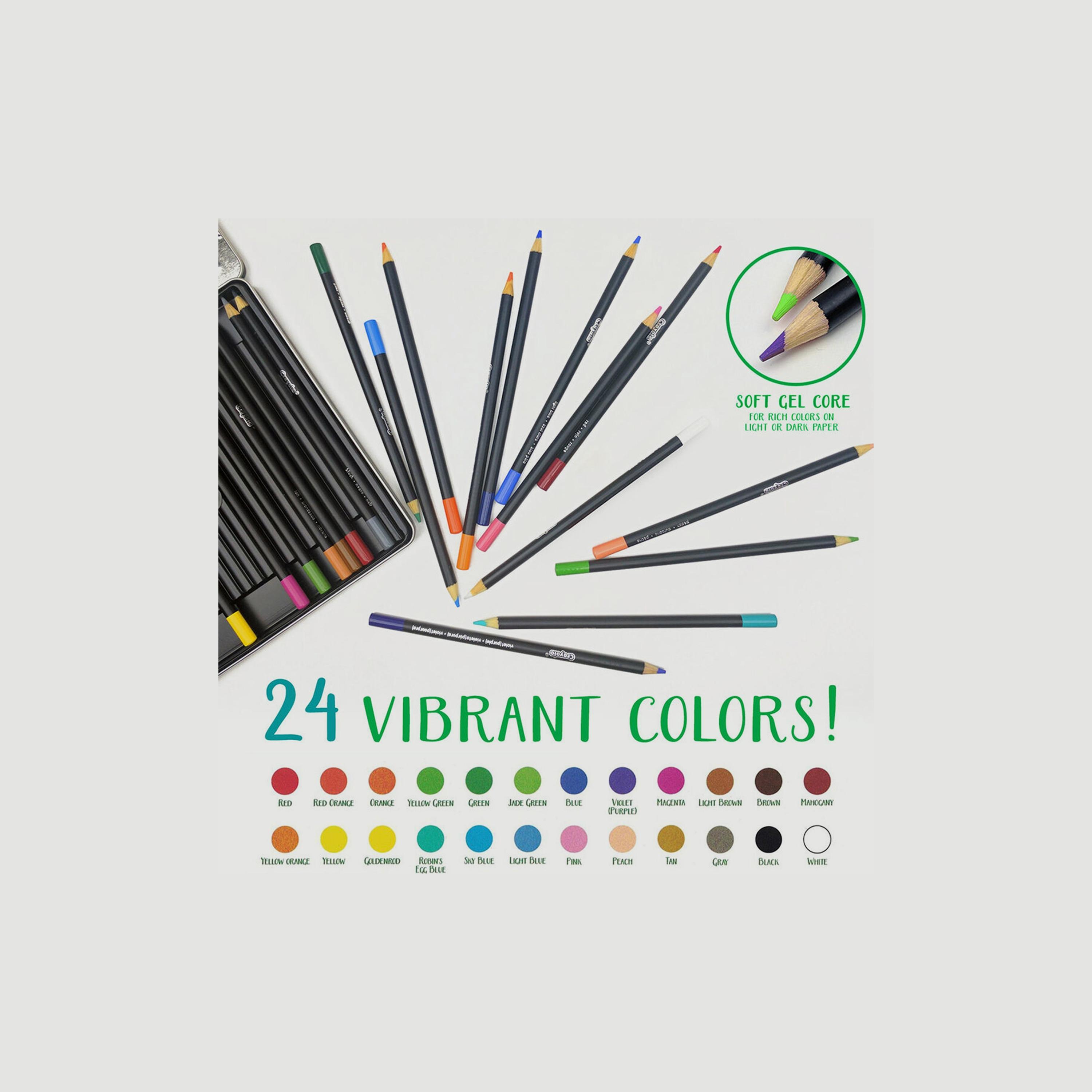 Crayola 24-Piece Signature Blend & Shade Colored Pencils With Tin -school-stationery-sets-image-2