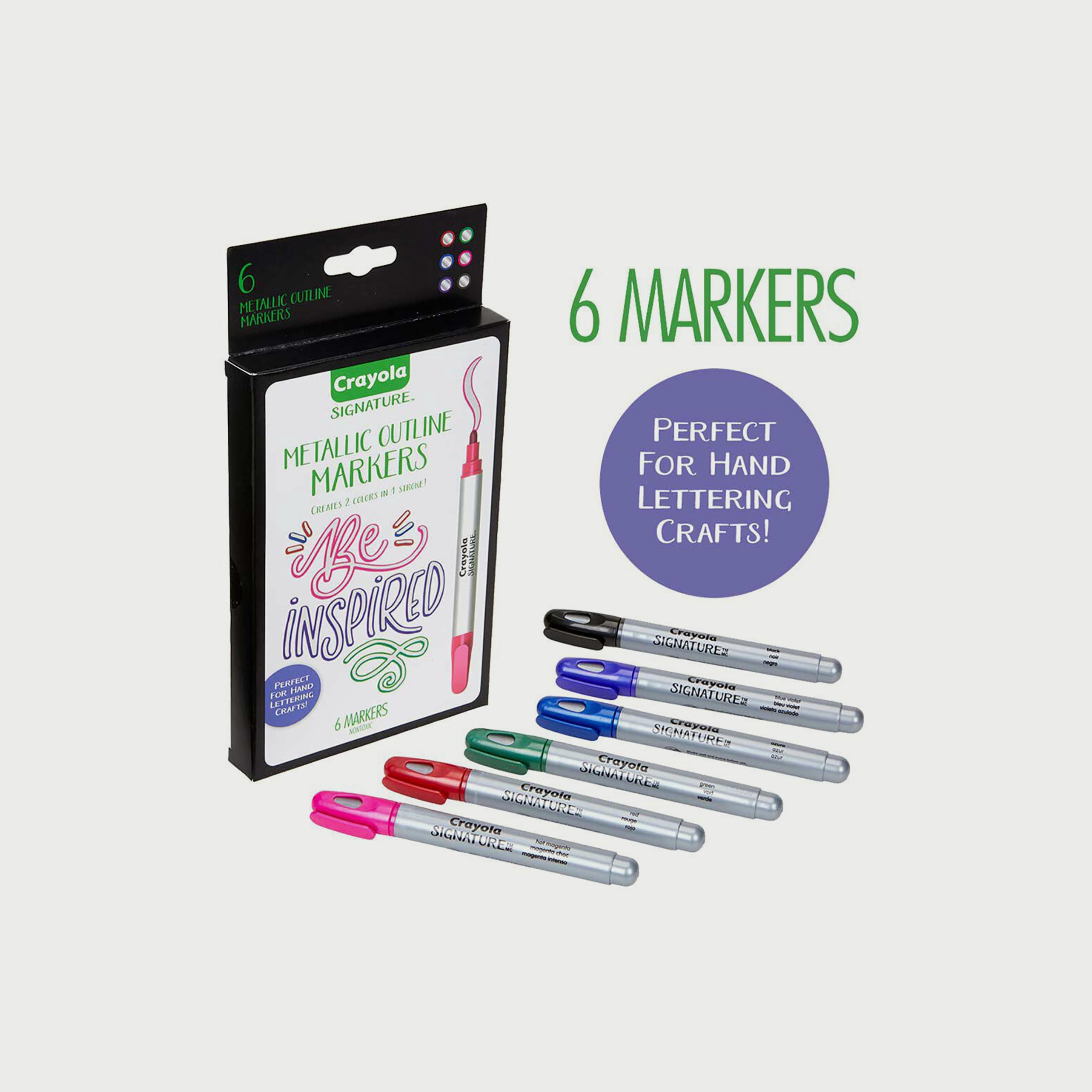 Crayola 6-Piece Signature Metallic Outline Paint Markers-school-stationery-sets-image-1
