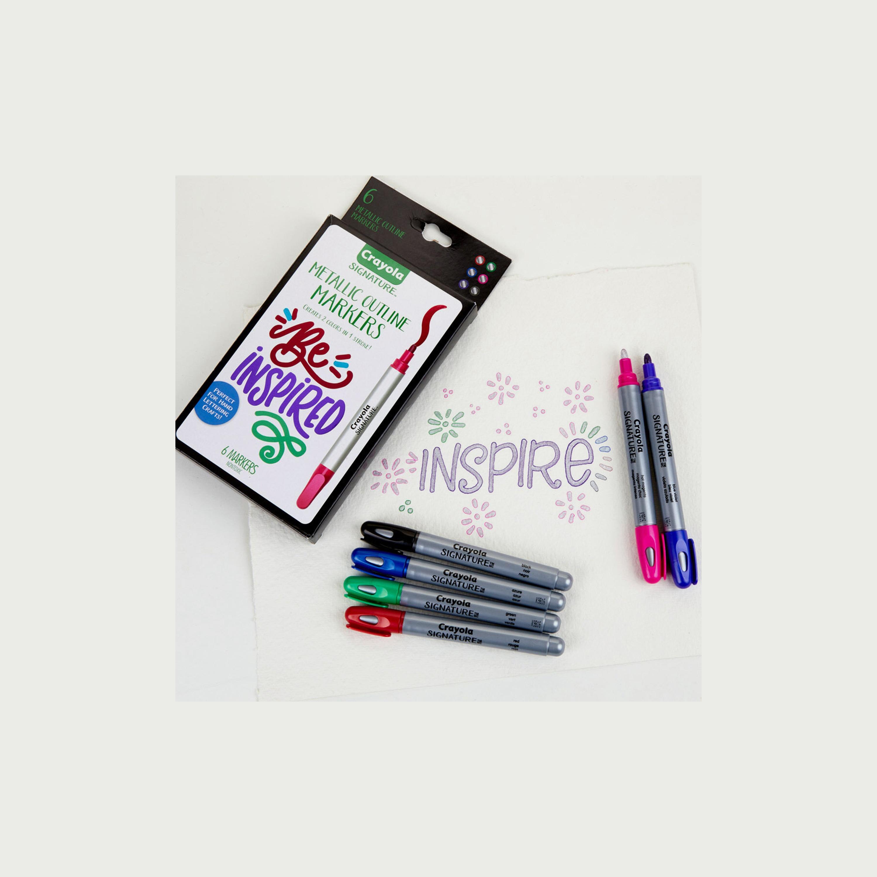 Crayola 6-Piece Signature Metallic Outline Paint Markers-school-stationery-sets-image-2