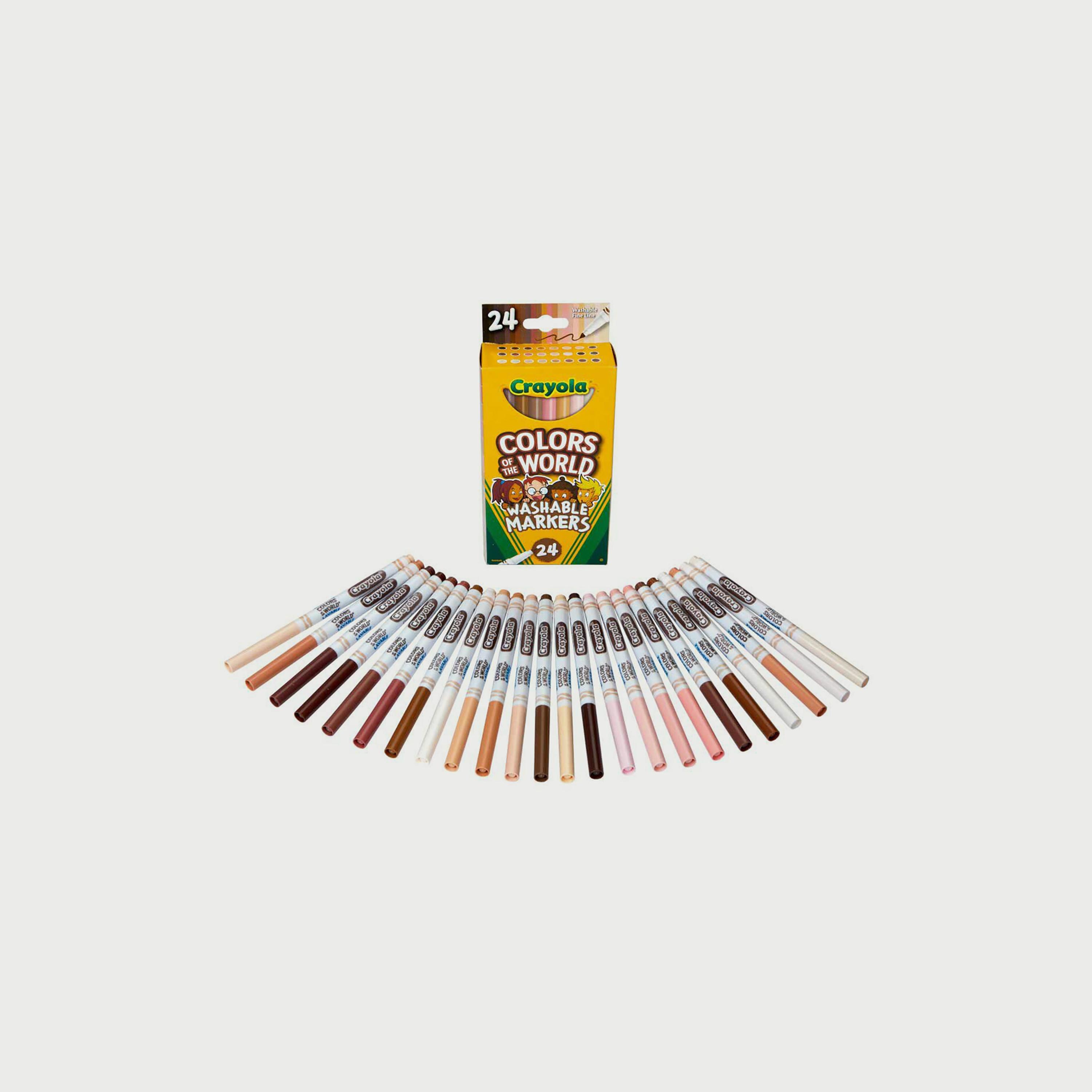 اقلام ماركر قابلة للغسل فاين لاين سكين تون 24 قطعة الوان العالم من كرايولا-school-stationery-sets-image-5