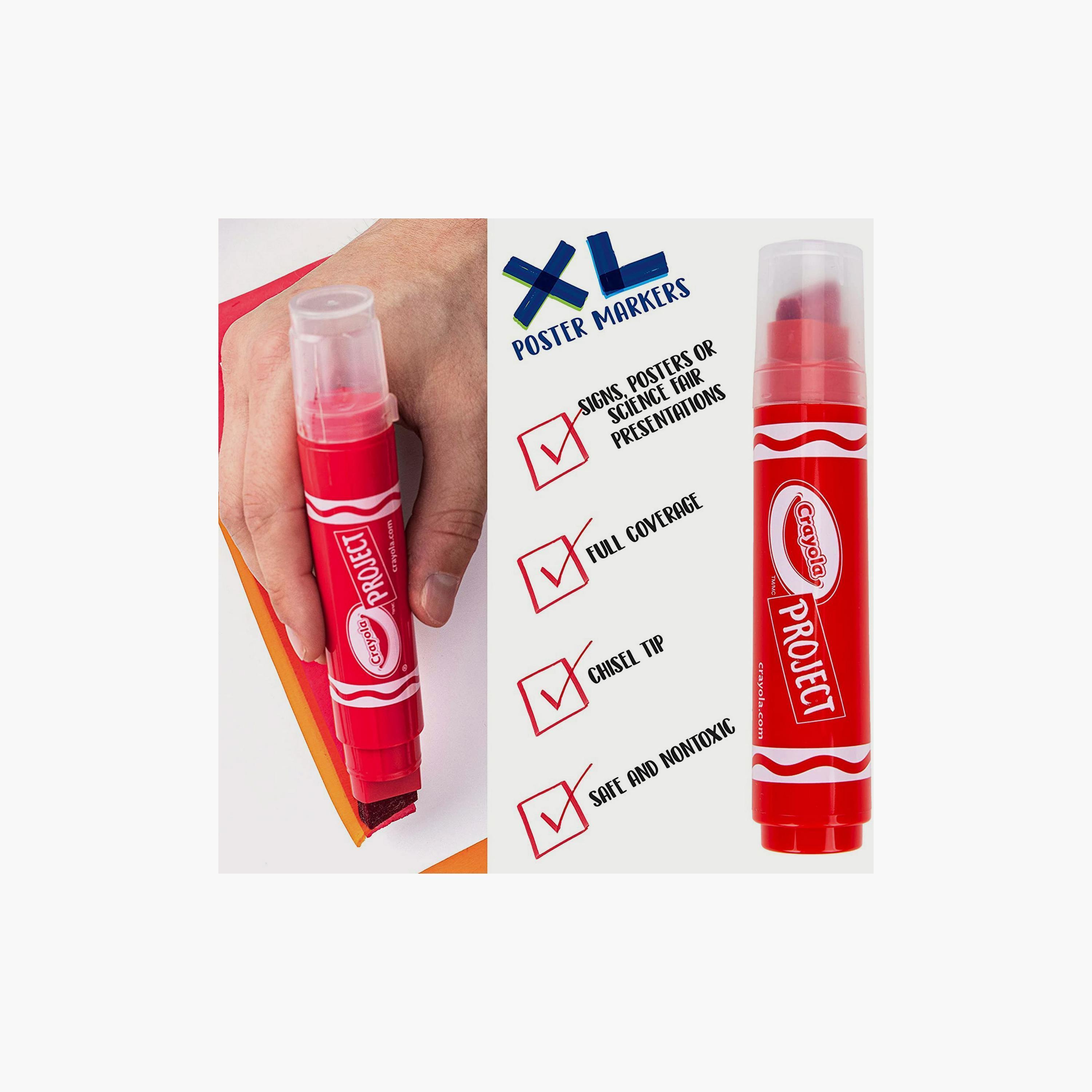 Crayola Project Xl Poster Marker, Red-school-stationery-sets-image-3