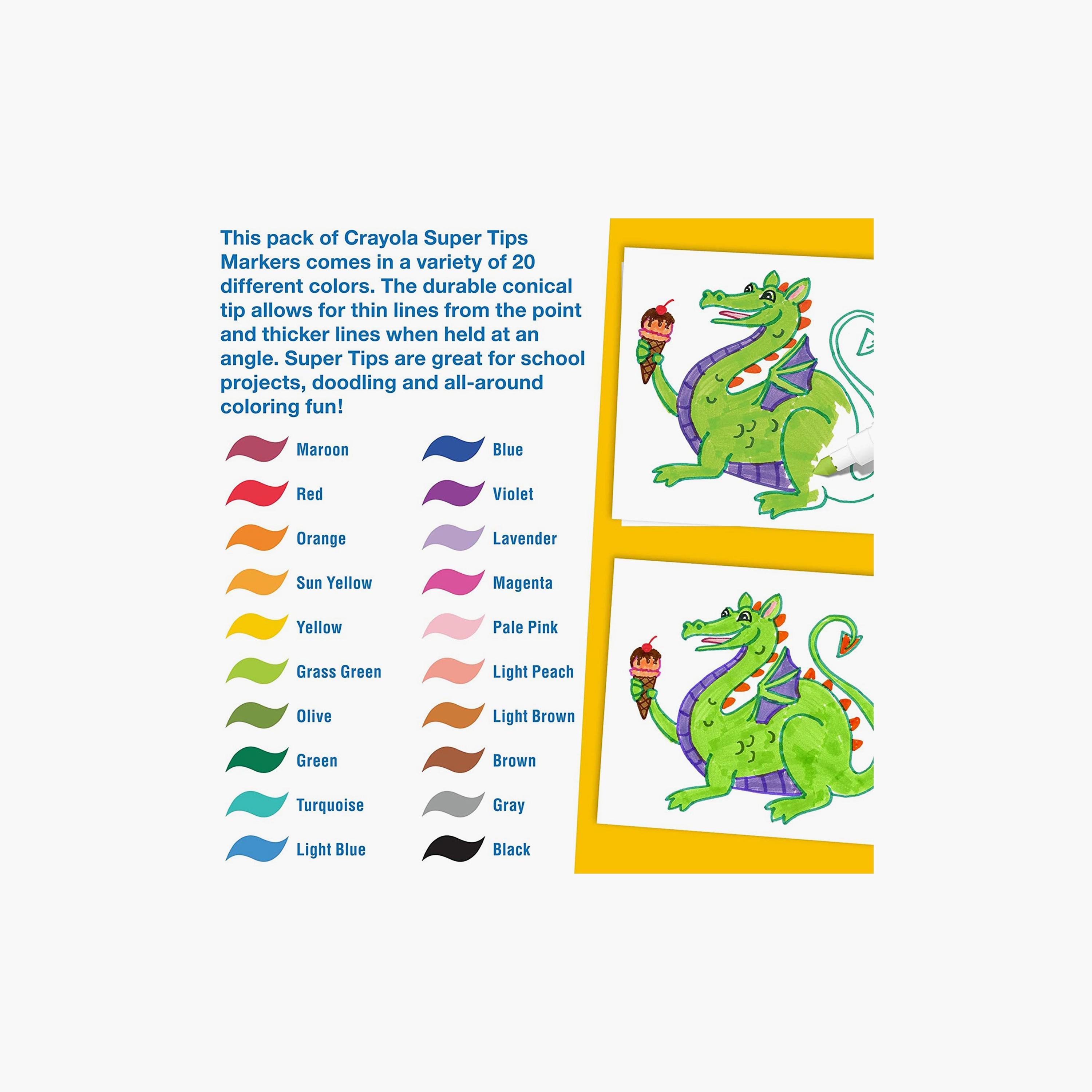 Crayola 20-Piece Washable Super Tips Markers-school-stationery-sets-image-3
