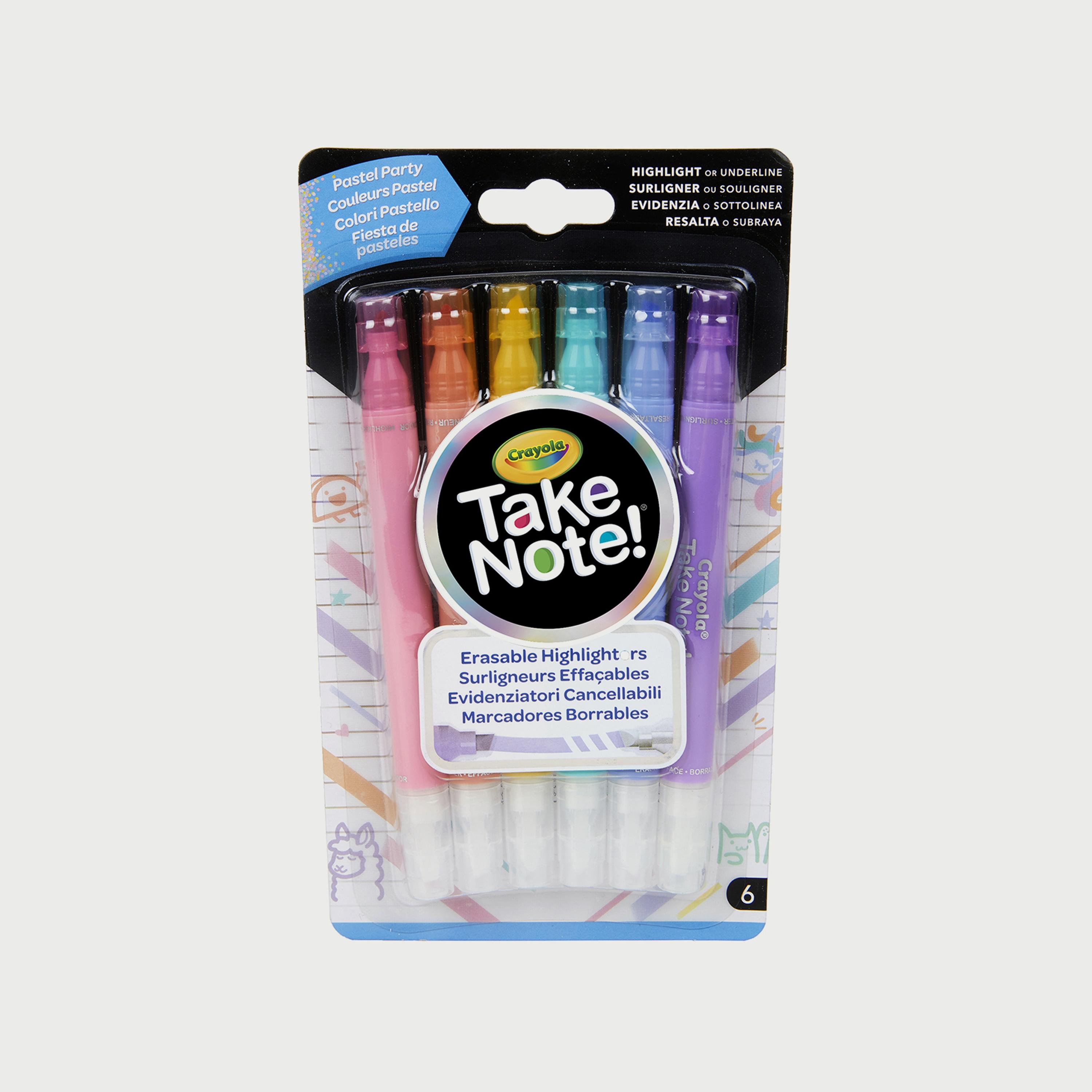 Crayola 6-Piece Take Note! Erasable Highlighters Pastel Party-school-stationery-sets-image-3