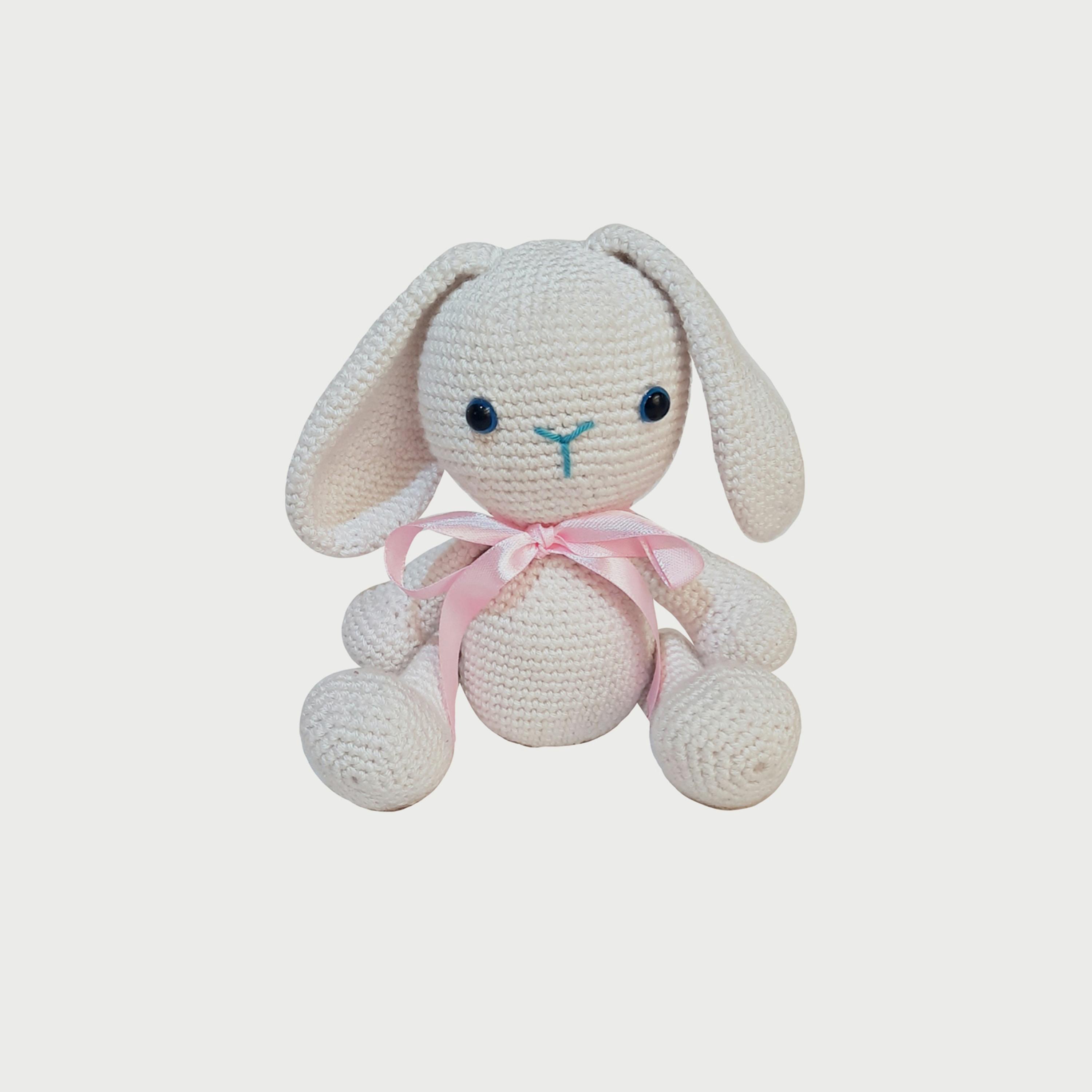 Pikkaboo Snuggle and Play Soft Crocheted Bunny Set-toys-plushsofttoys-animals-image-4