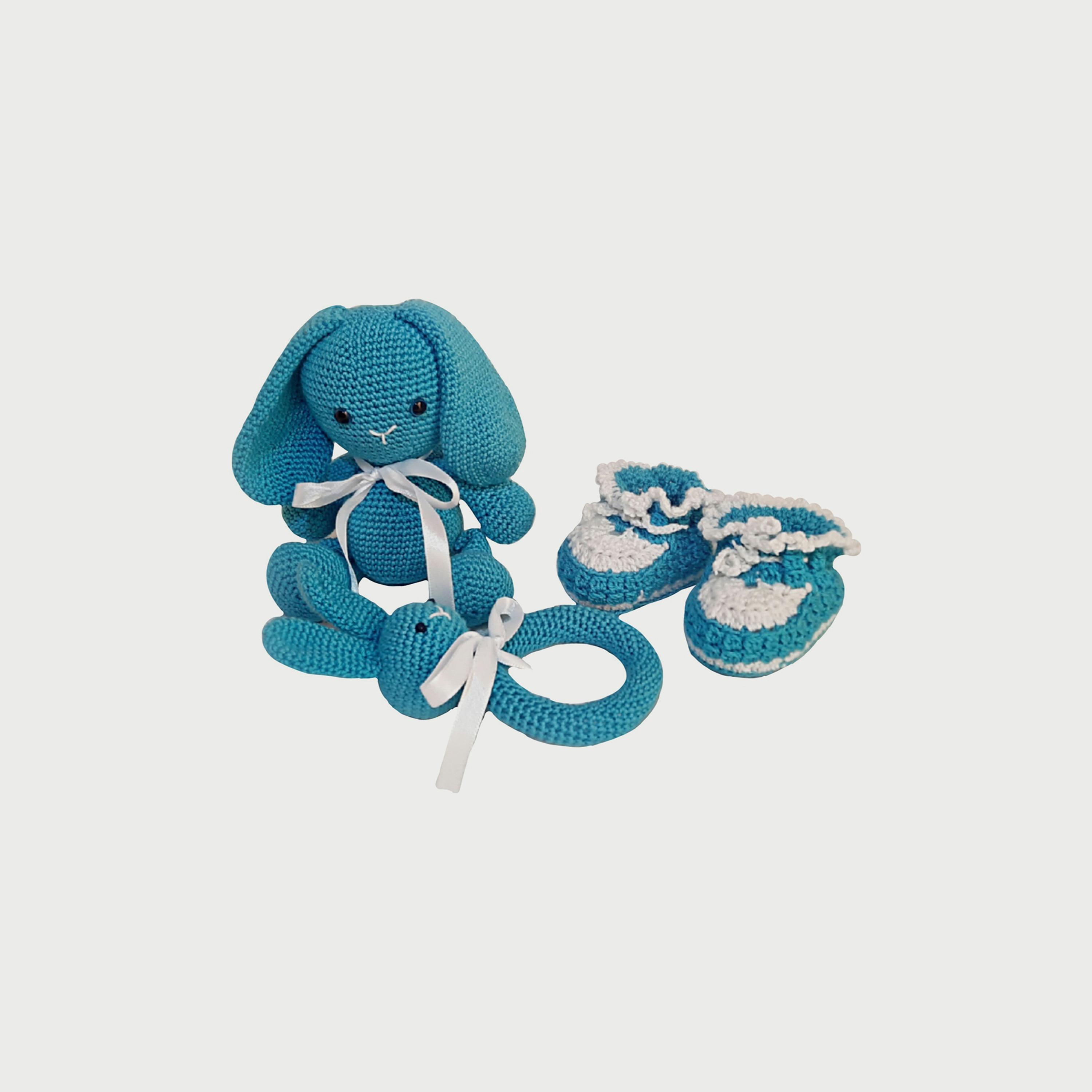 Pikkaboo Snuggle and Play Soft Crocheted Bunny Set-toys-plushsofttoys-animals-image-2