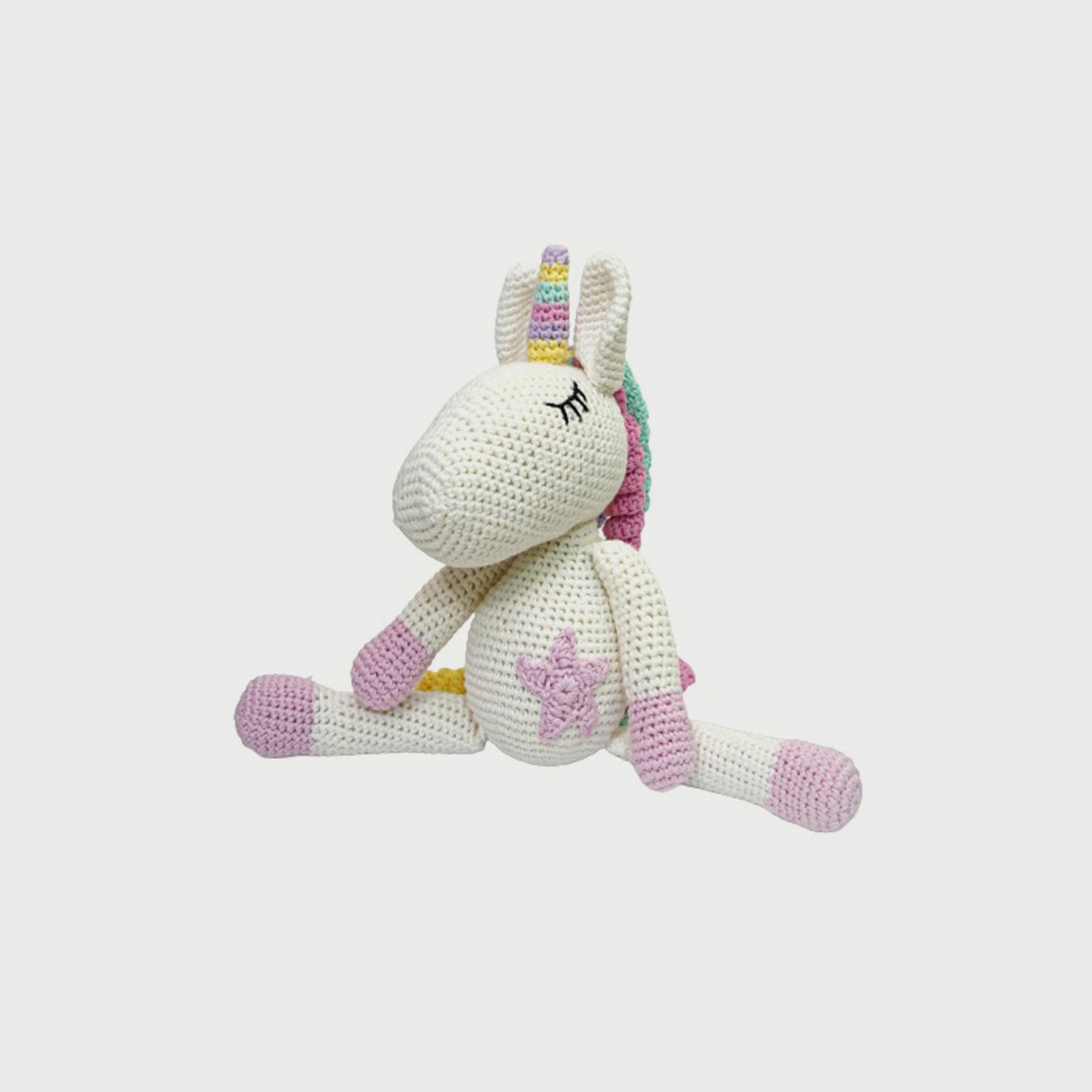 Pikkaboo Snuggle and Play Crocheted Unicorn-toys-plushsofttoys-animals-image-1