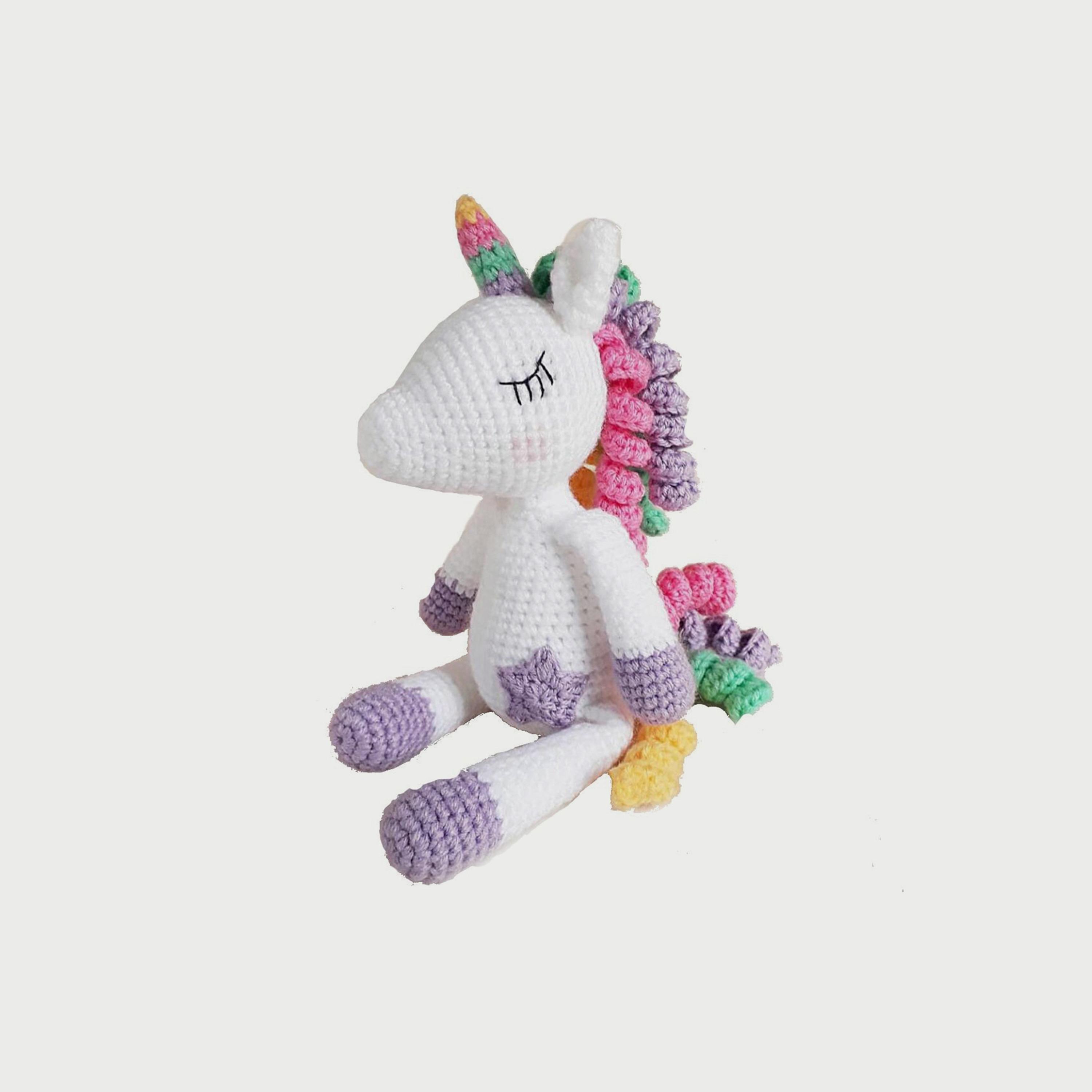 Pikkaboo Snuggle and Play Crocheted Unicorn-toys-plushsofttoys-animals-image-2