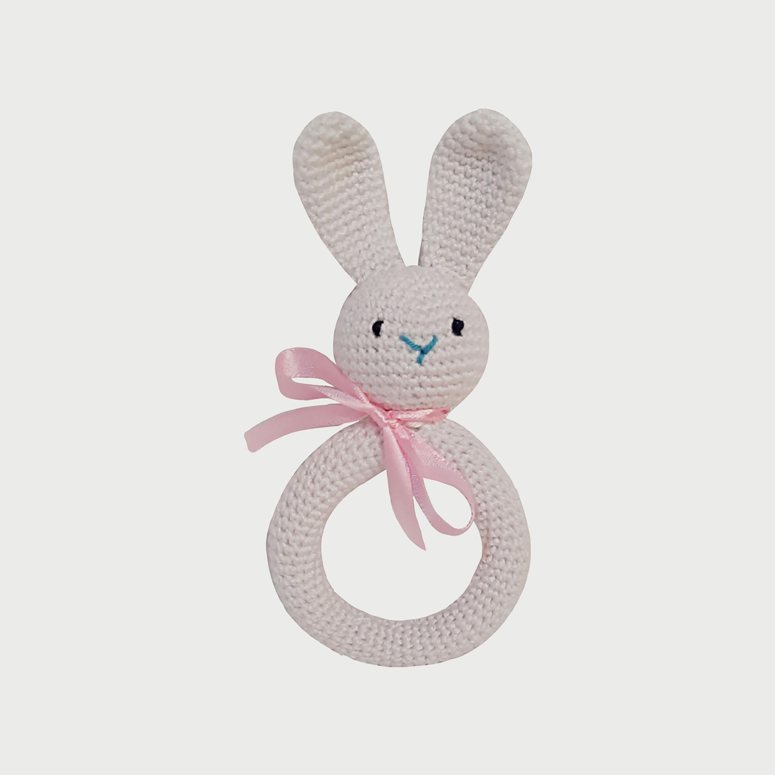 Pikkaboo Handmade Crocheted Bunny Teether-baby-feeding-teethers-image-1