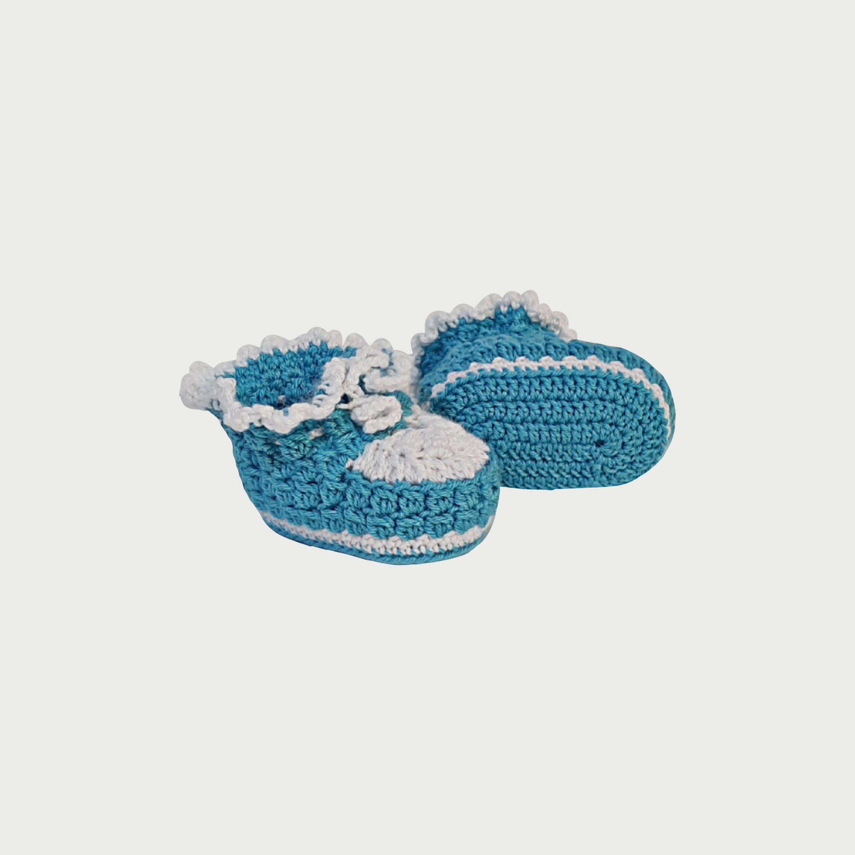 Hand crochet baby booties on sale