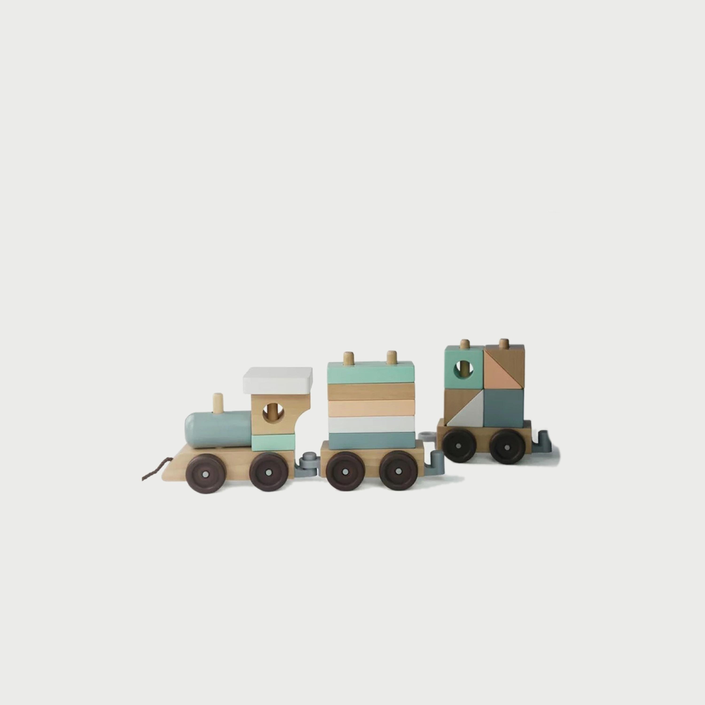 لعبة سحب تراين ستاكر من وودي بادي, أخضر-toys-babyandtoddlertoys-pushandpulltoys-image-4