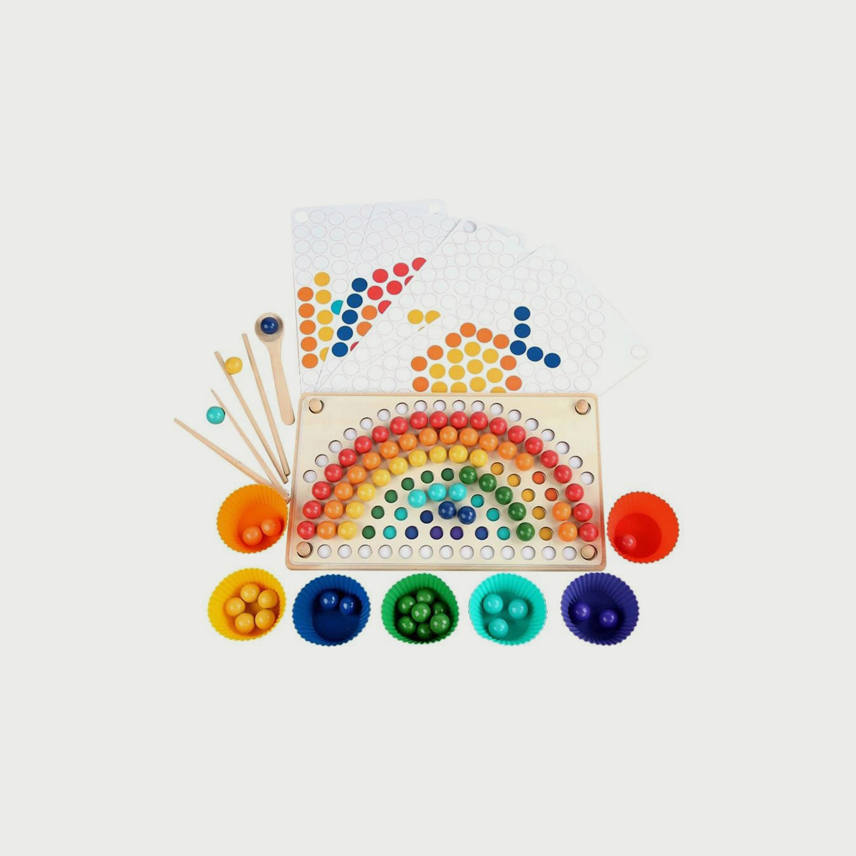 خرز المشبك قوس قزح من وودي بادي-toys-babyandtoddlertoys-learningtoys-image-1