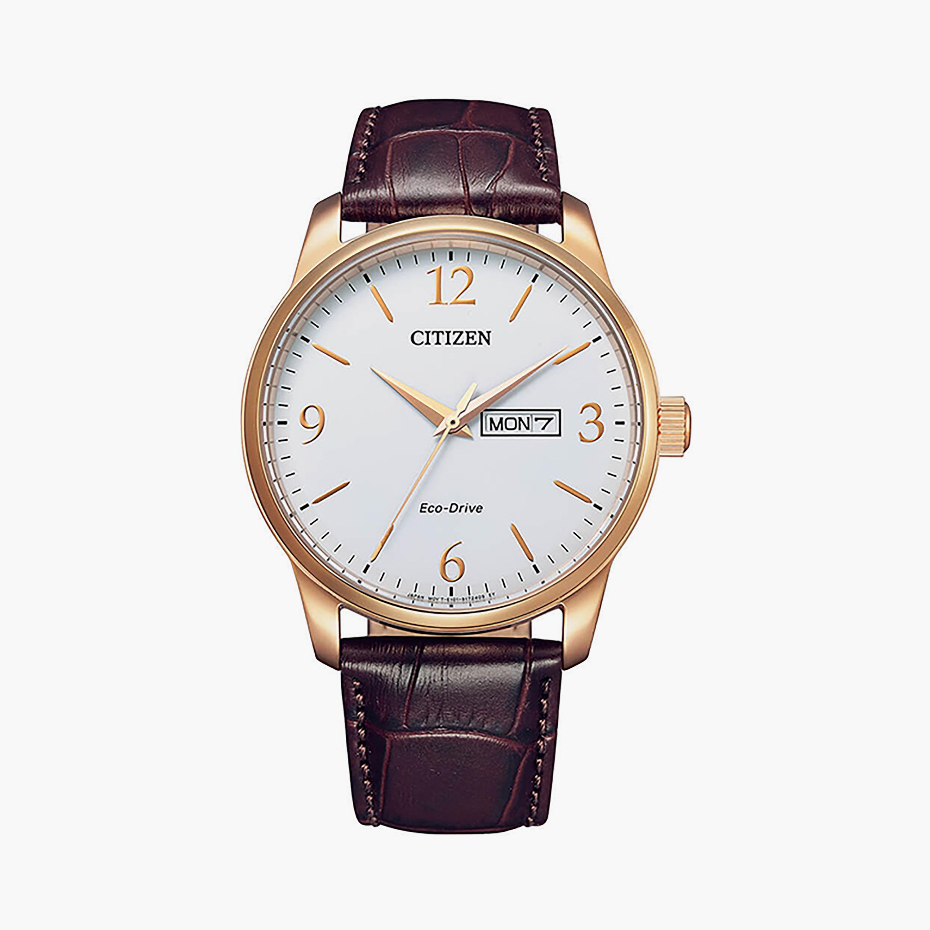 ساعة سيتيزن إيكو درايف للرجال 42 ملم أنالوج بسوار جلدي بني | BM8553-16A-men-watchesandjewellery-watches-image-1