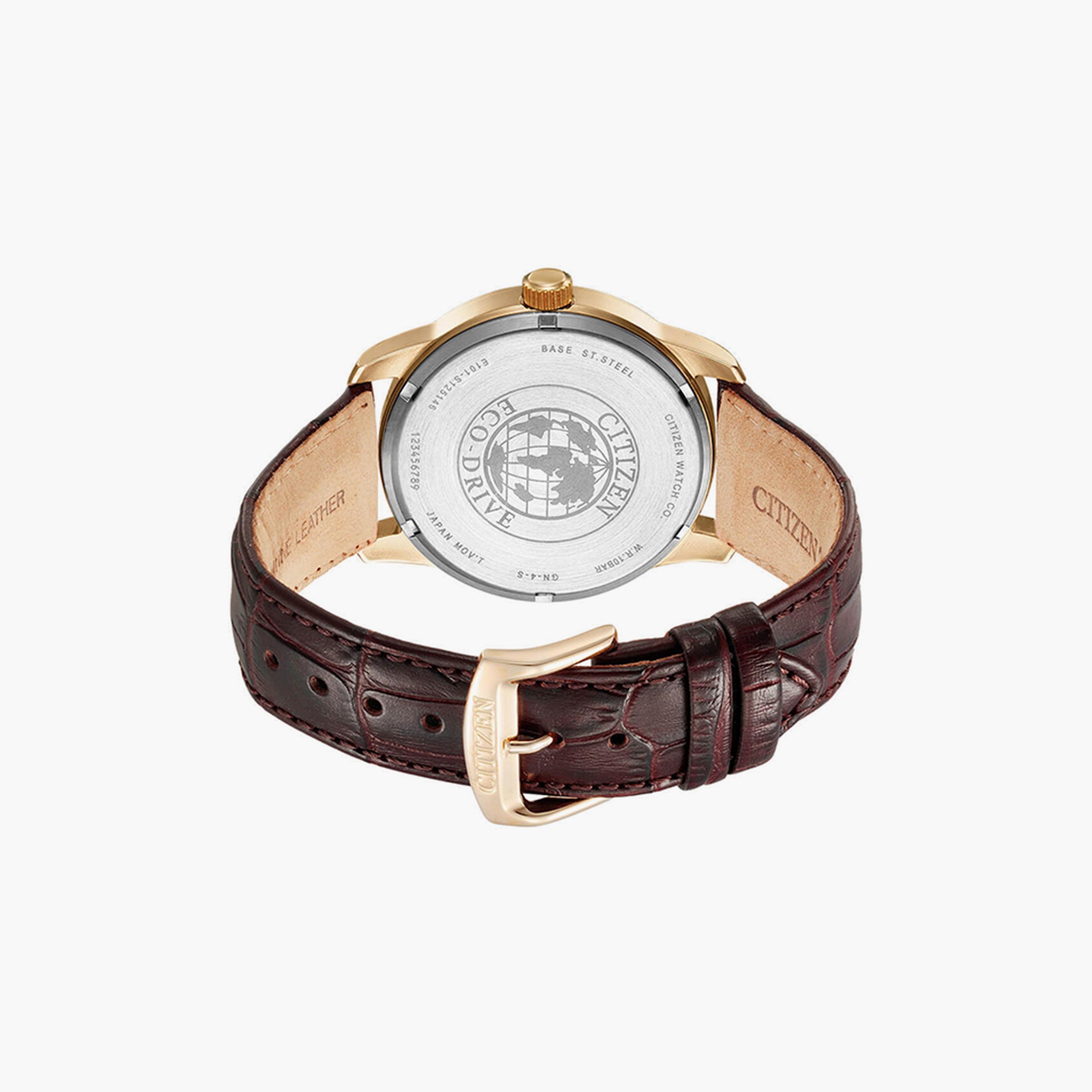 ساعة سيتيزن إيكو درايف للرجال 42 ملم أنالوج بسوار جلدي بني | BM8553-16A-men-watchesandjewellery-watches-image-3