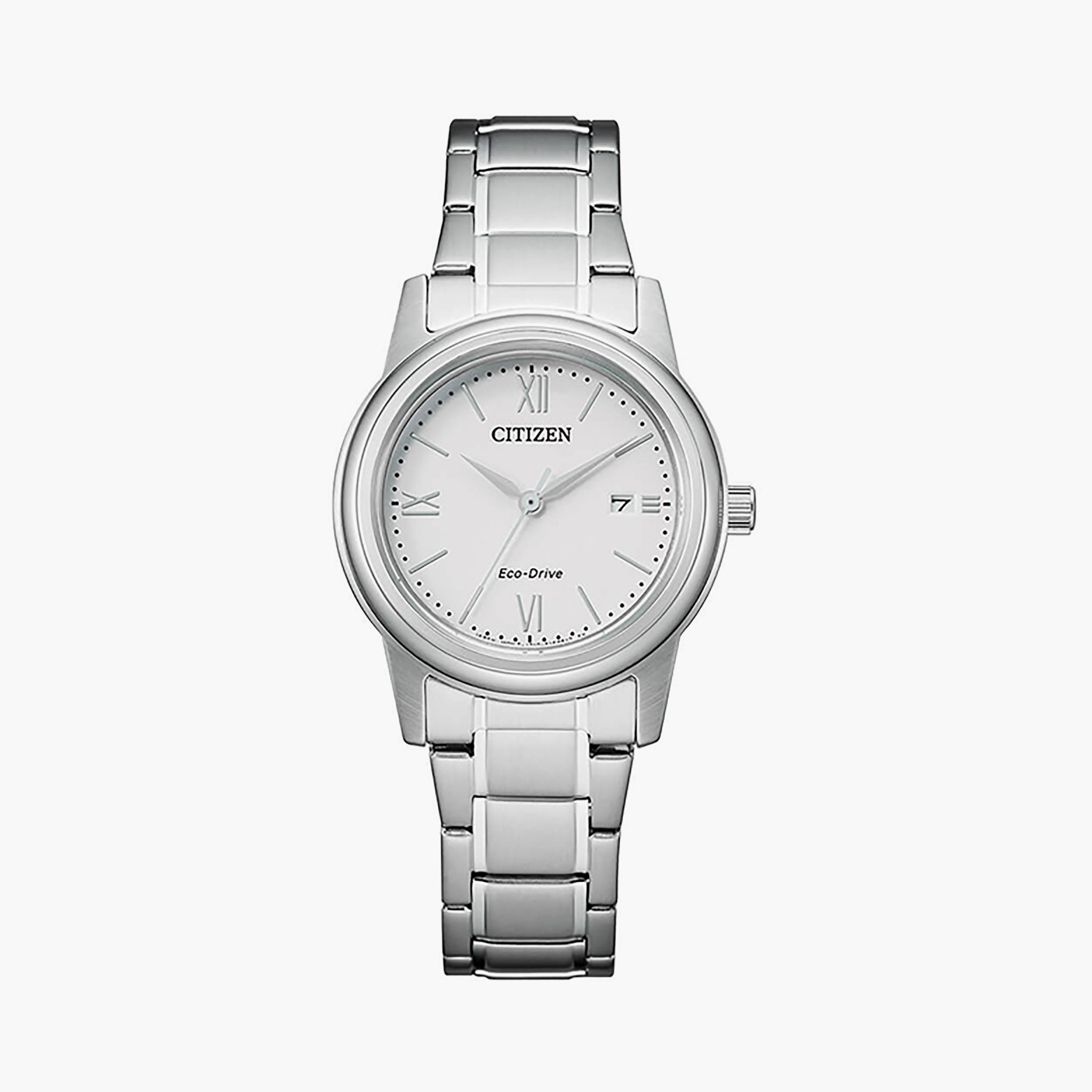 Citizen Eco-Drive 30 MM Silver Analog Stainless Steel Strap Watch | FE1220-89A-women-watchesandjewellery-watches-image-1
