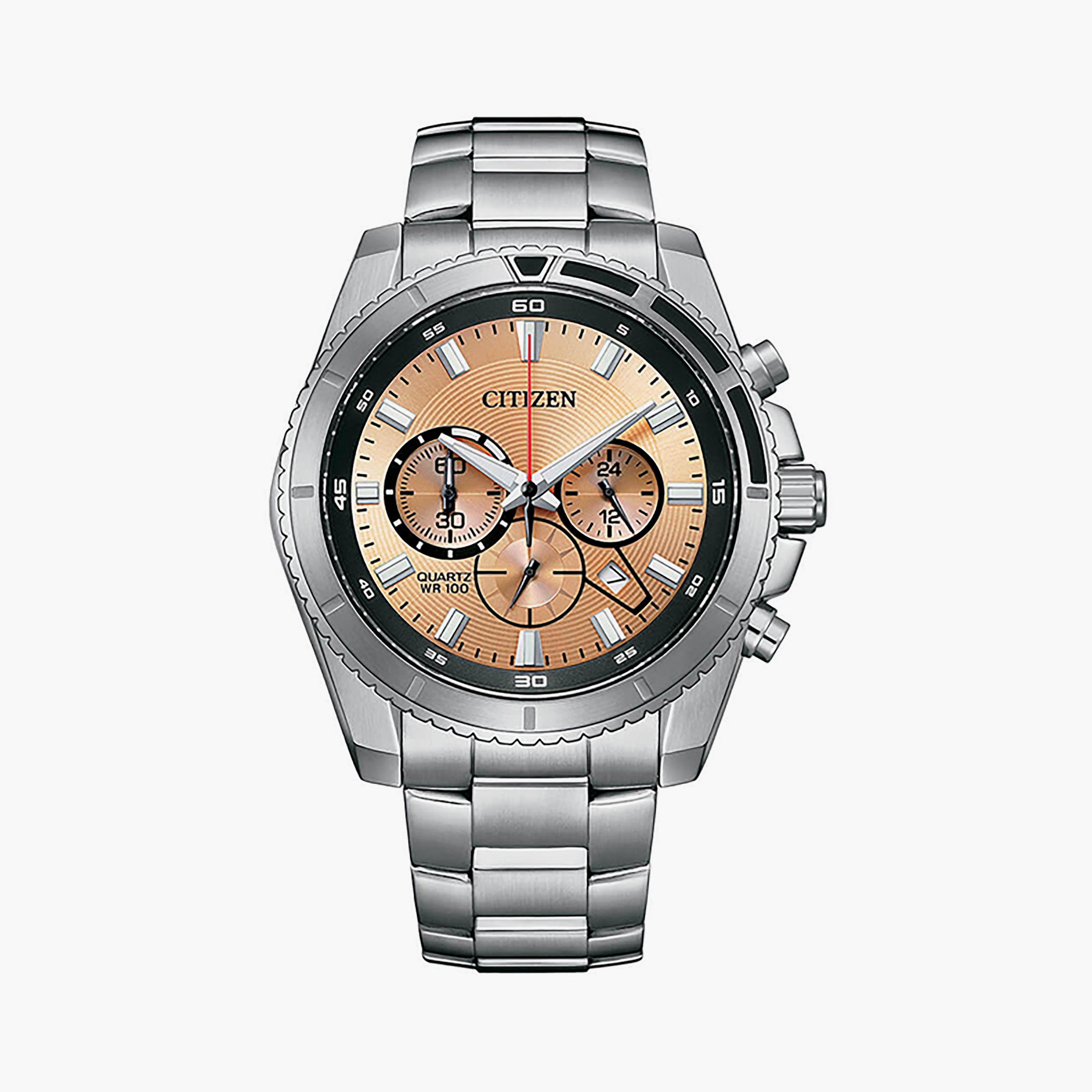 ساعة سيتيزن للرجال 46 ملم فضية كرونوغراف بسوار ستانلس ستيل | AN8200-50X-men-watchesandjewellery-watches-image-1
