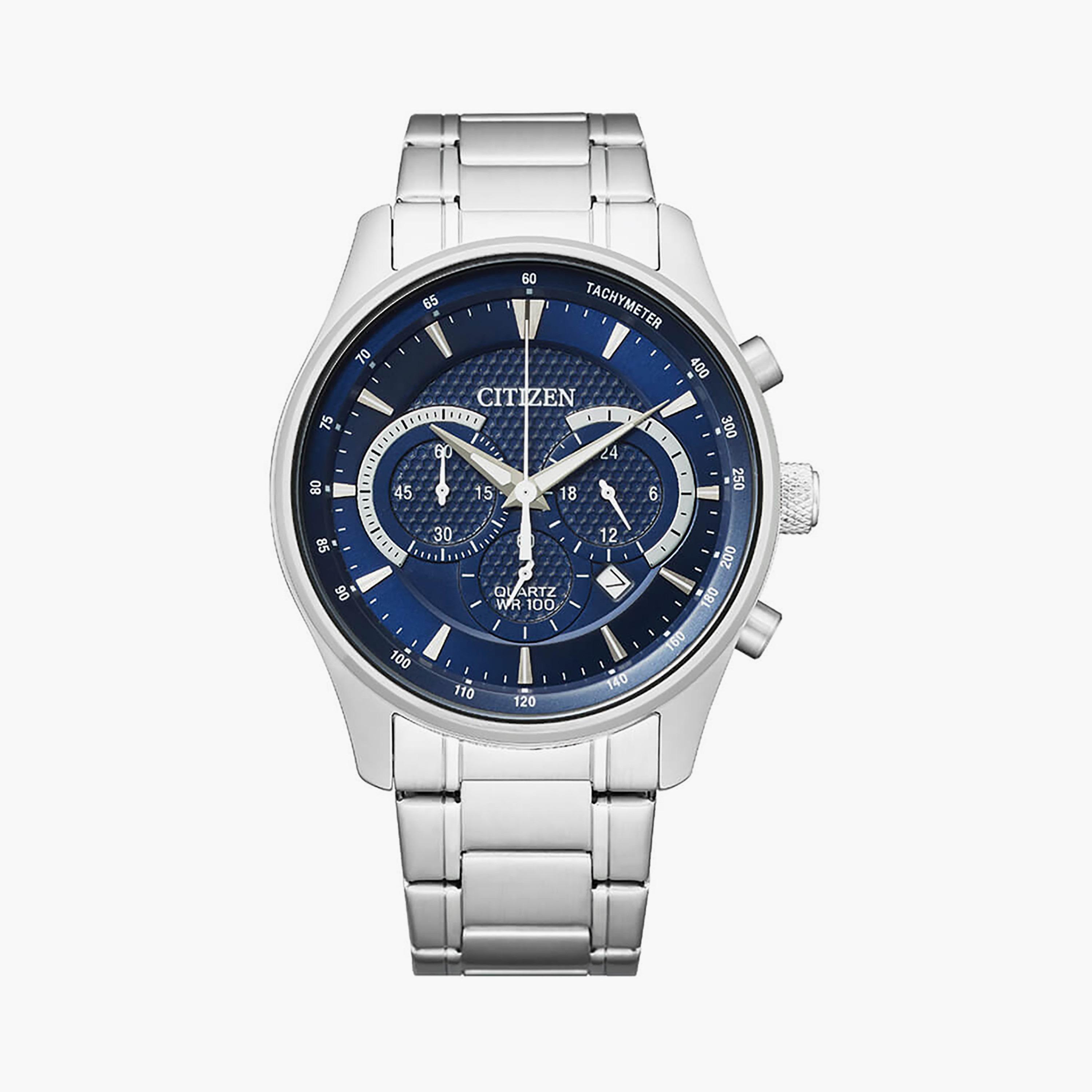 Citizen Men 42 MM Silver Chronograph Stainless Steel Strap Watch | AN8190-51L-men-watchesandjewellery-watches-image-1