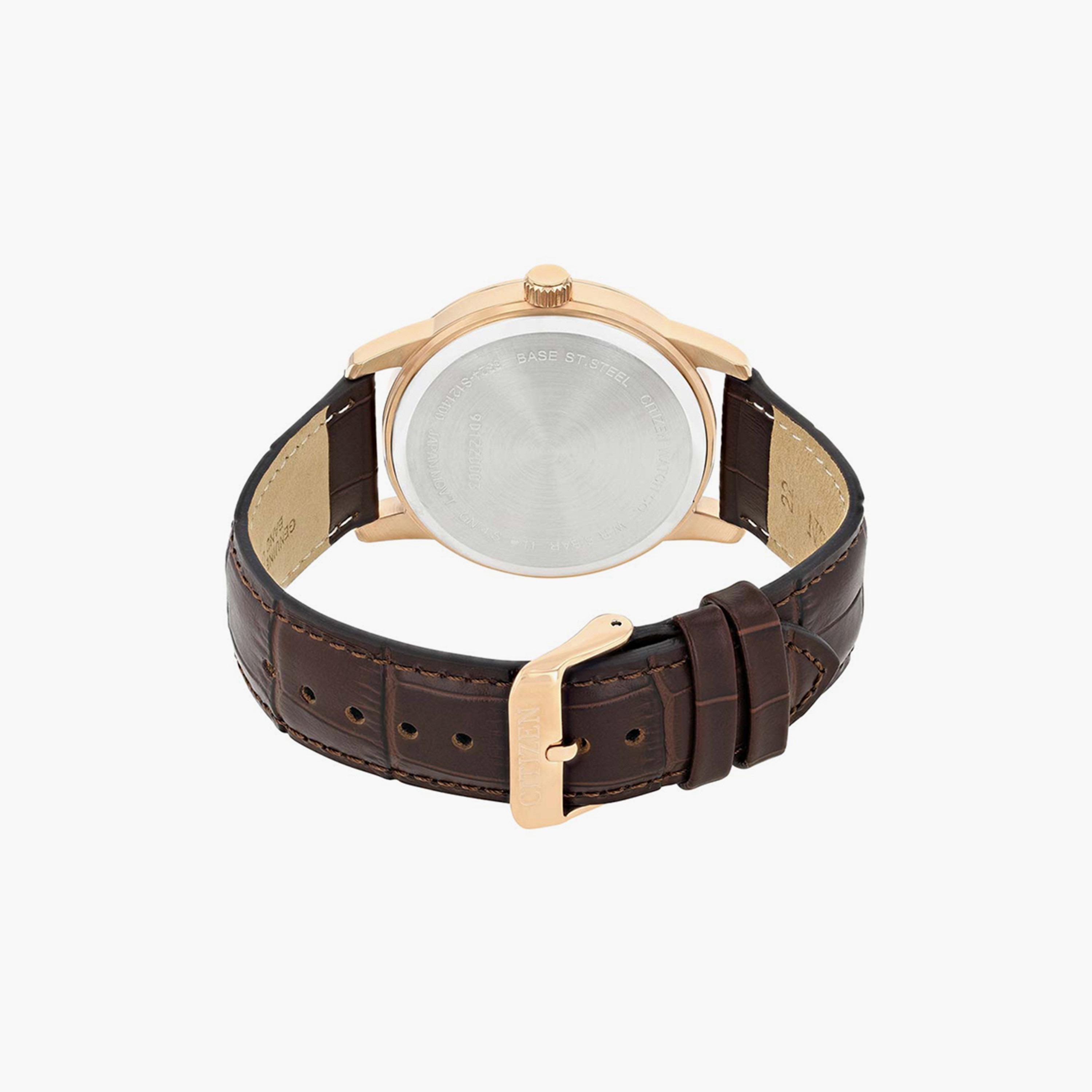 ساعة سيتيزن مون فايز للرجال 42 ملم أنالوج بسوار جلدي بني | AK5003-05A-men-watchesandjewellery-watches-image-3