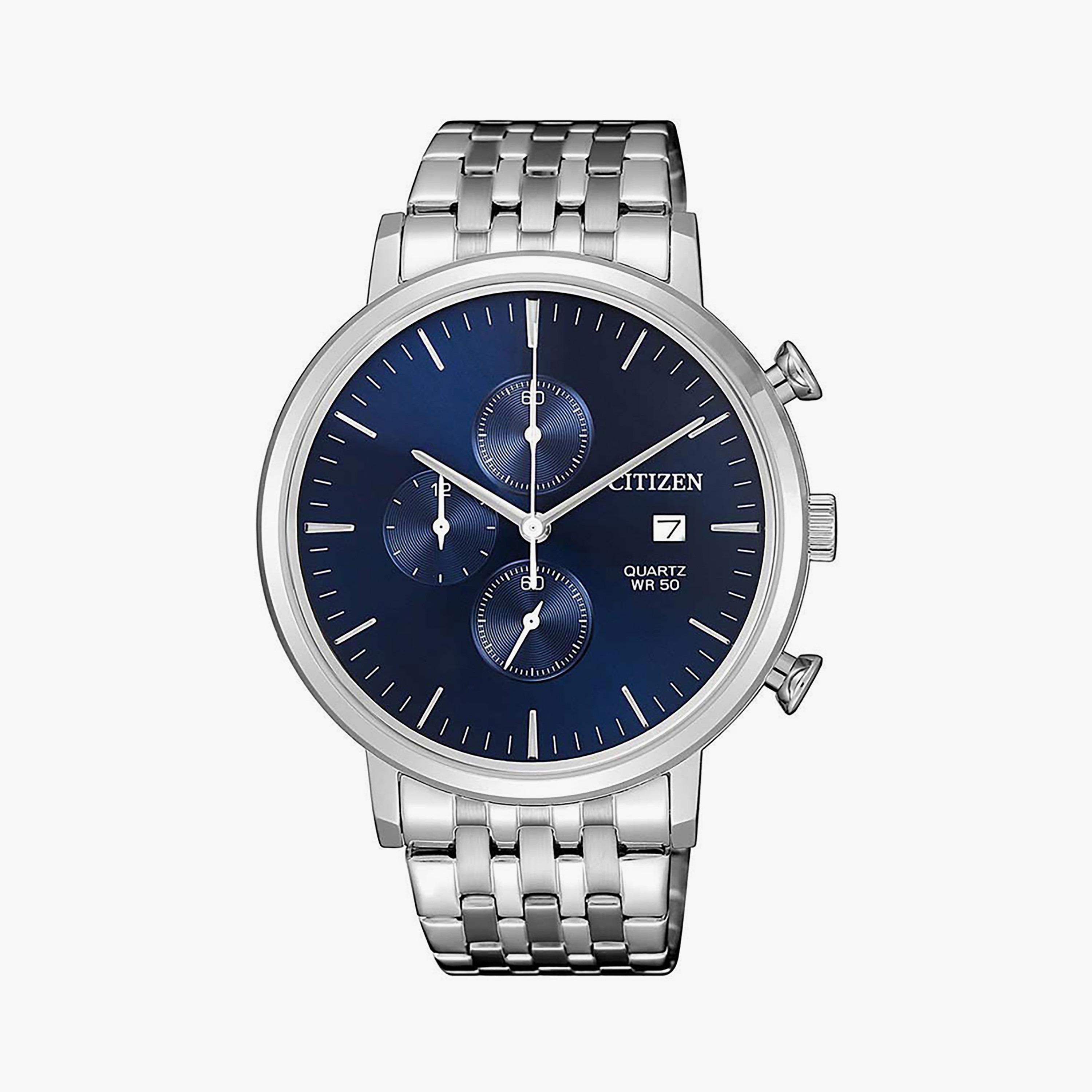 AN3610-55L | ساعة سيتيزن كرونوغراف فضي39 ملم بسوار ستانلس ستيل-men-watchesandjewellery-watches-image-1