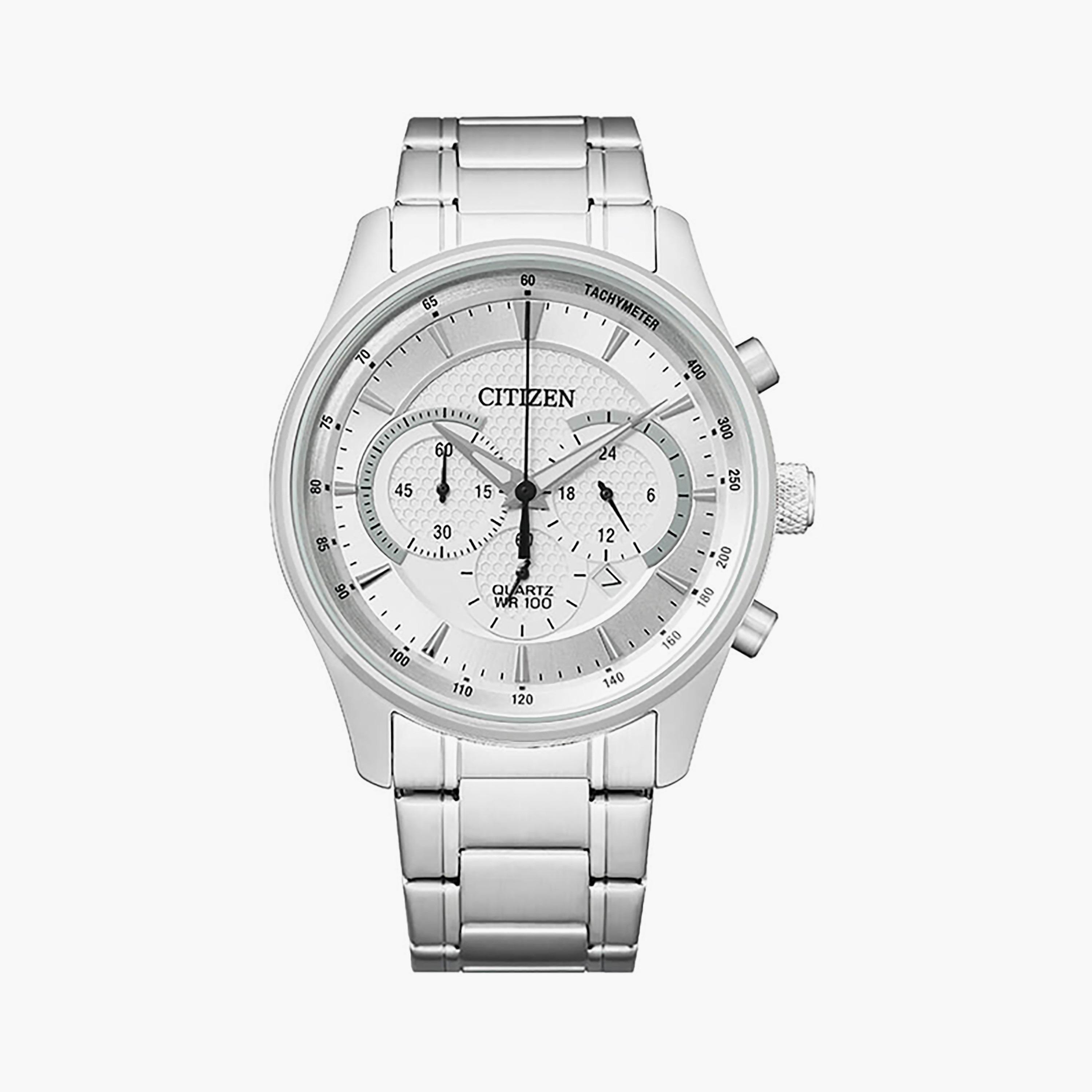AN8190-51A | ساعة سيتيزن للرجل 42 ملم كرونوغراف فضي بسوار ستانلس ستيل-men-watchesandjewellery-watches-image-1