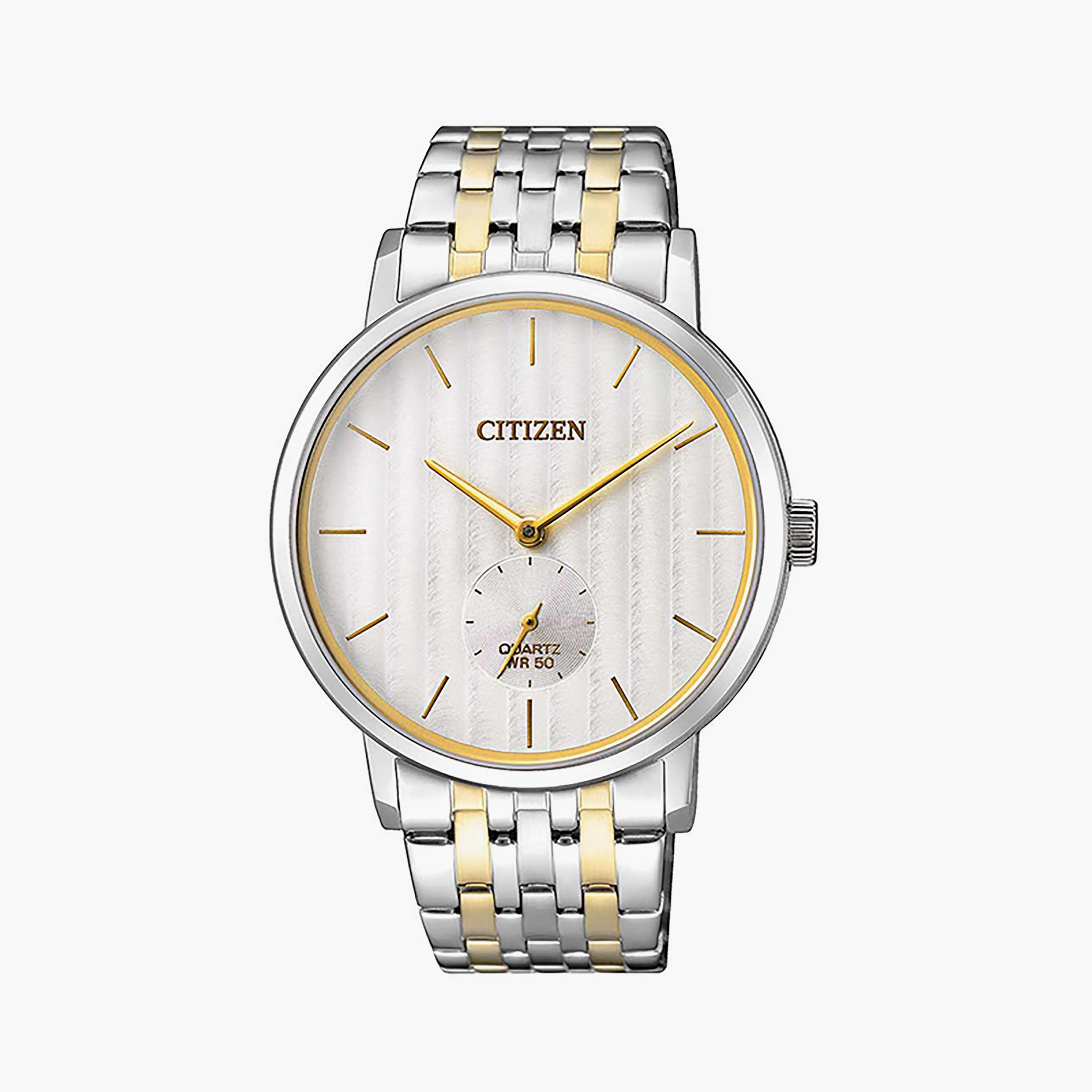 BE9174-55A | ساعة سيتيزن للرجال 39 ملم أنالوج فضي وذهبي بسوار ستانلس ستيل-men-watchesandjewellery-watches-image-1