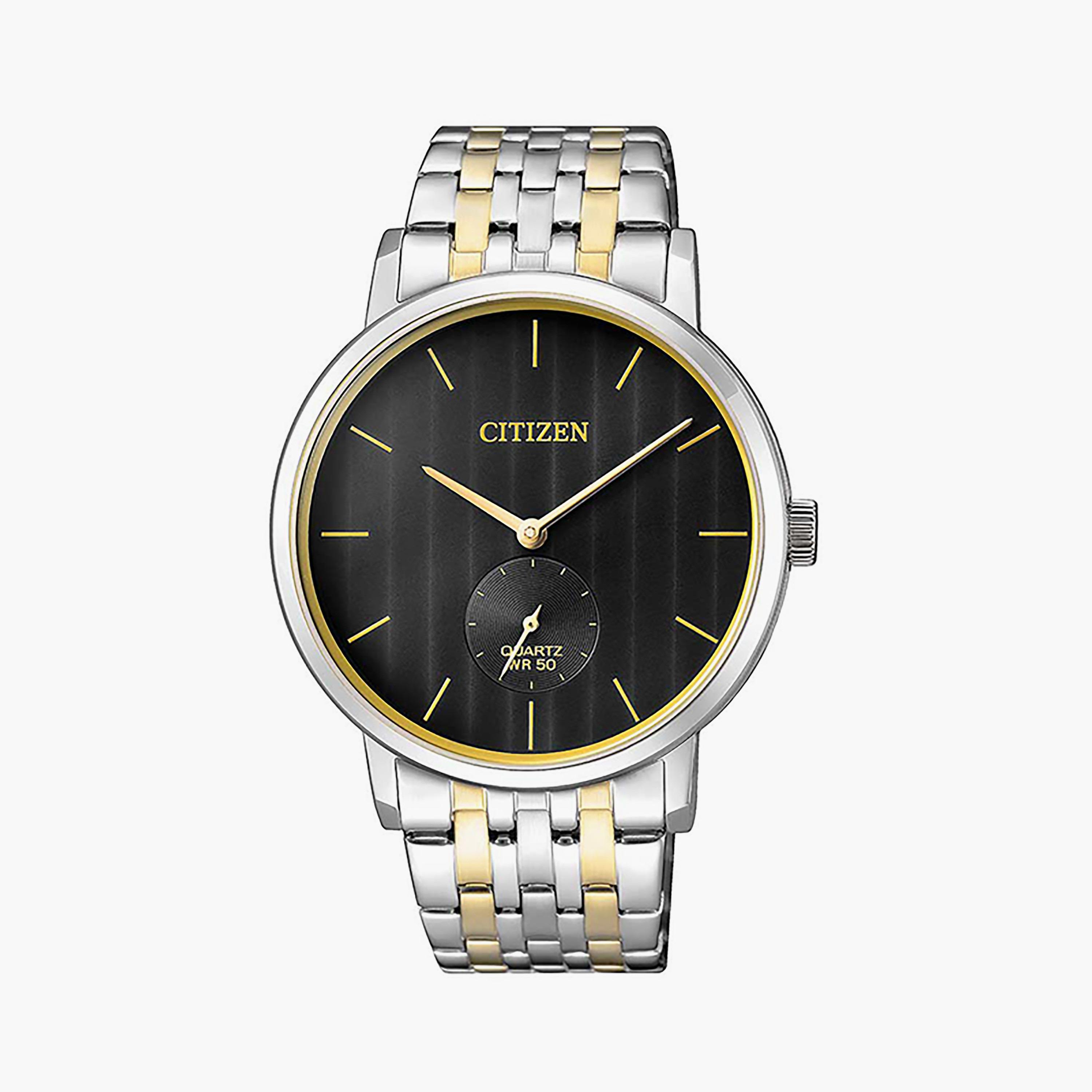 Citizen 39 MM Silver & Gold Analog Stainless Steel Strap Watch | BE9174-55E-men-watchesandjewellery-watches-image-1