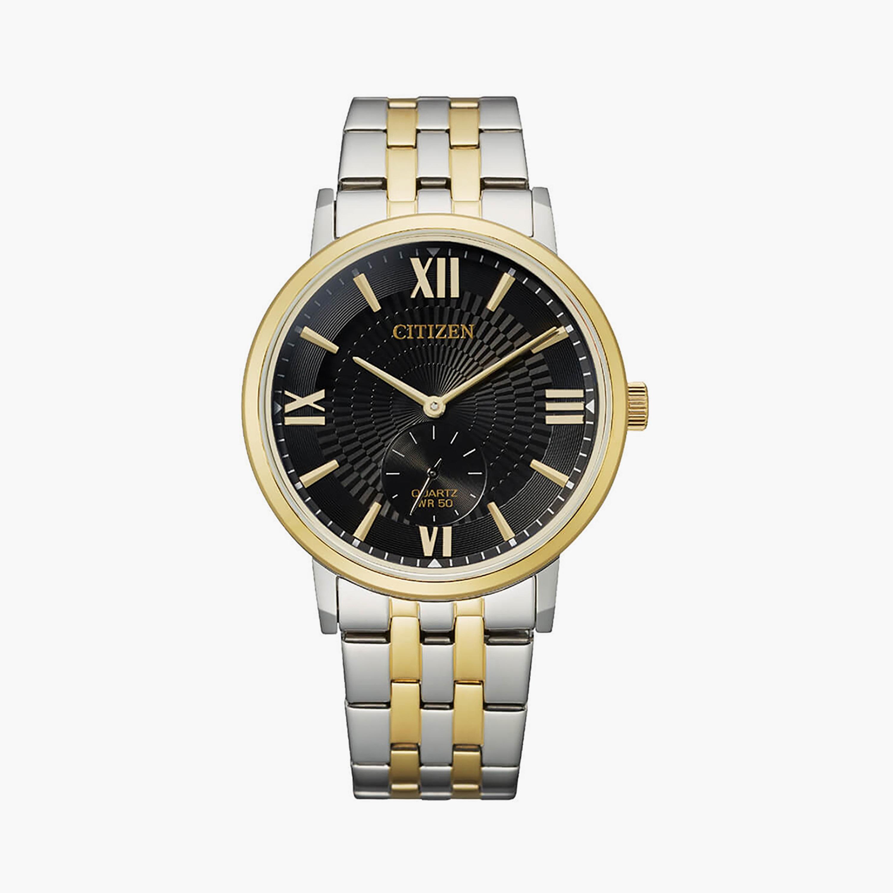 BE9176-76E | ساعة سيتيزن للرجال 39 ملم أنالوج فضي وذهبي بسوار ستانلس ستيل-men-watchesandjewellery-watches-image-1